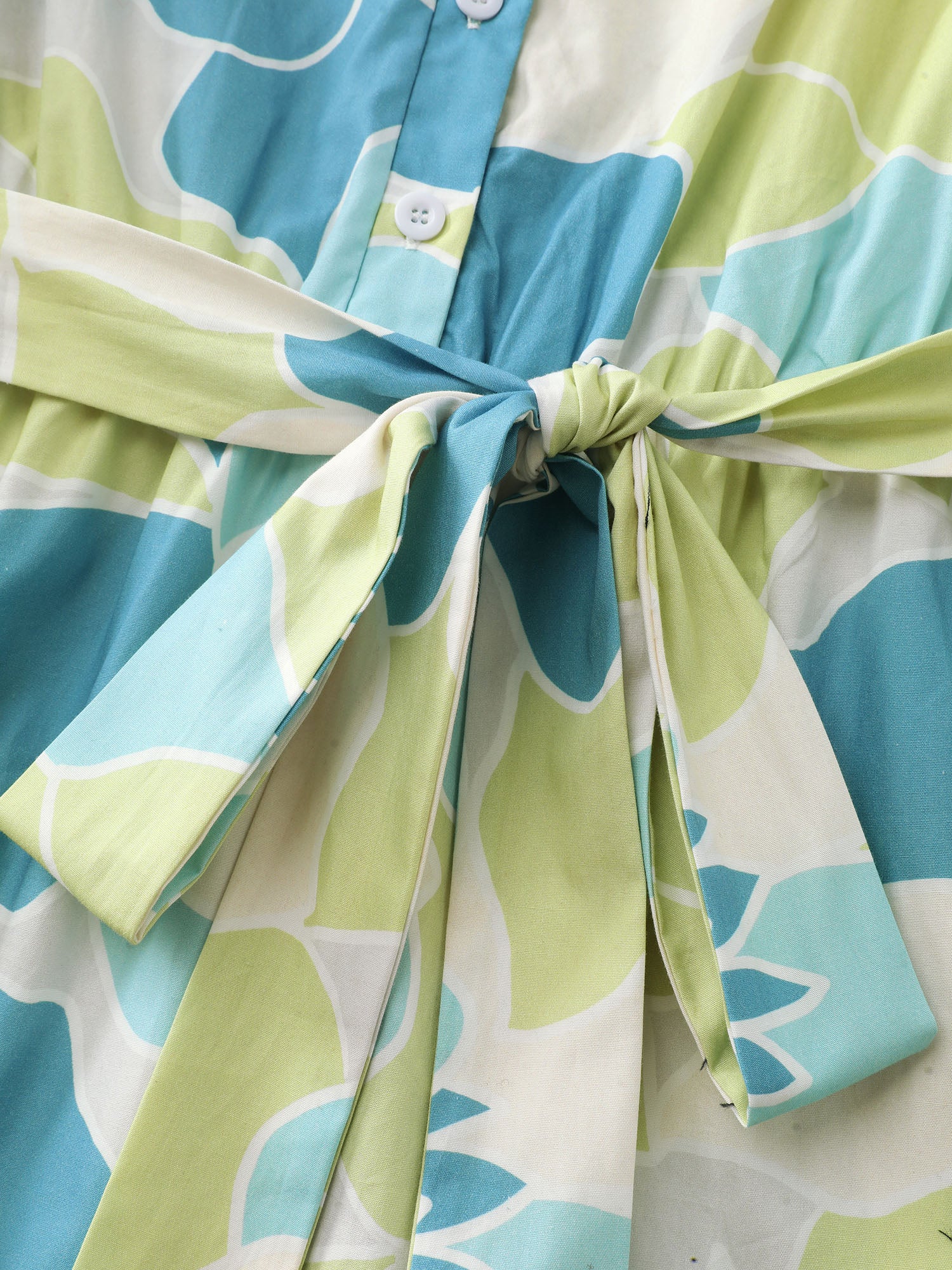 Pure Cotton Abstract Print Twisted Mini Dress - Image 6