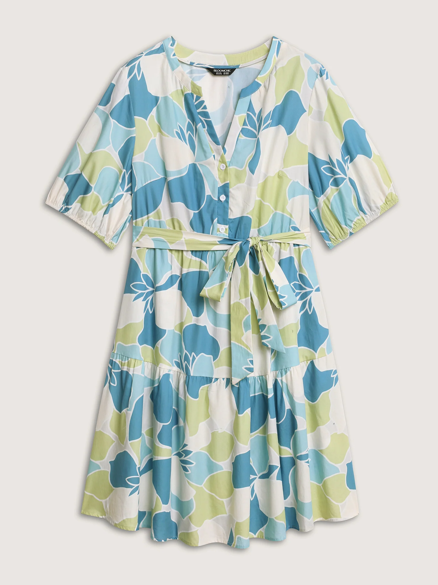Pure Cotton Abstract Print Twisted Mini Dress - Image 7