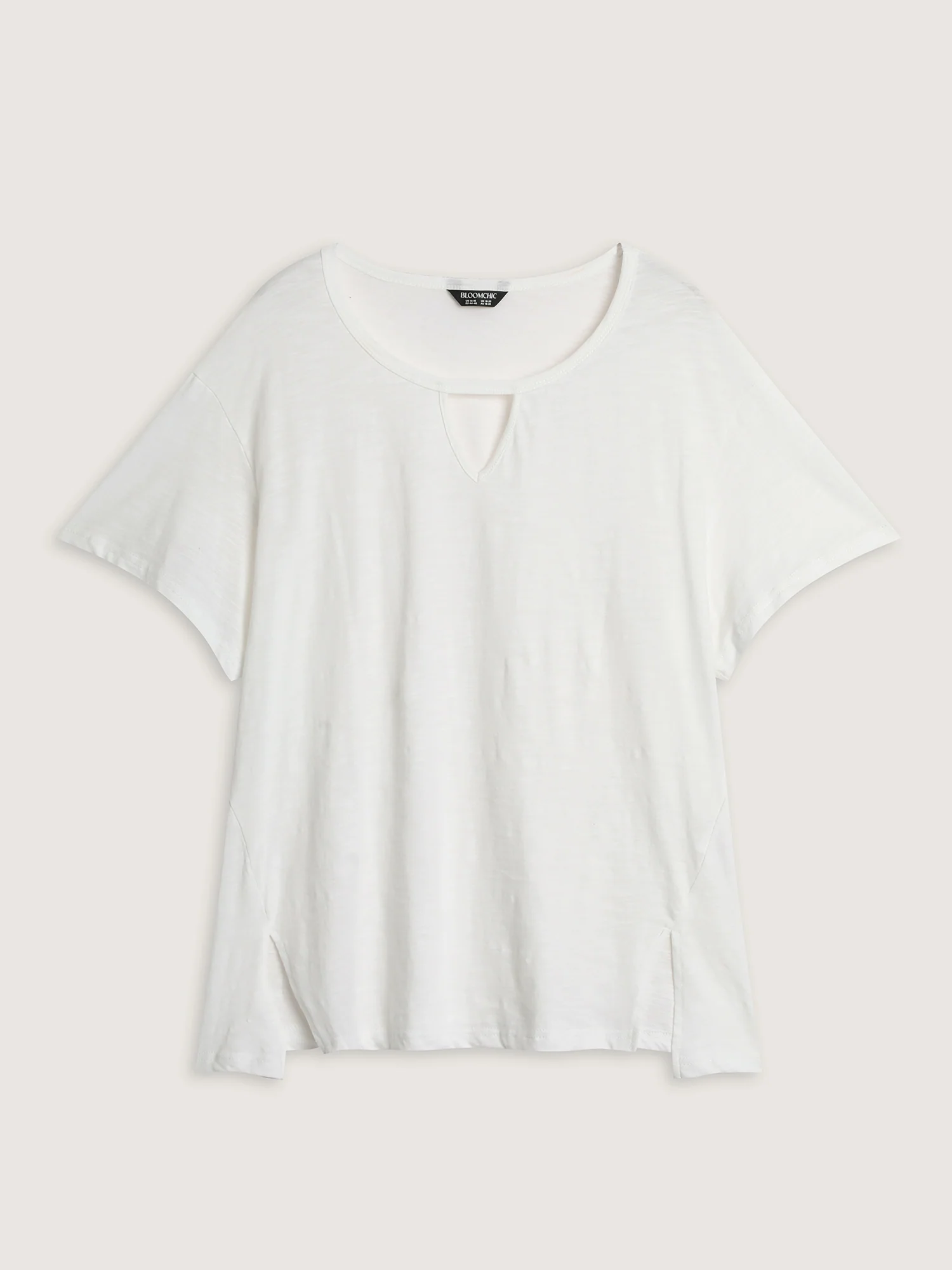 Pure Cotton Keyhole Neckline Flowy T-Shirt - Image 7