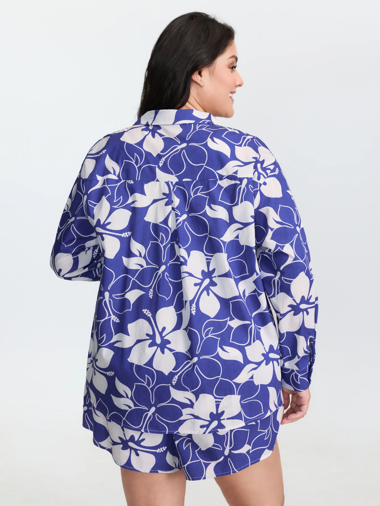 Pure Cotton Large Floral Print Shirt - Image 5