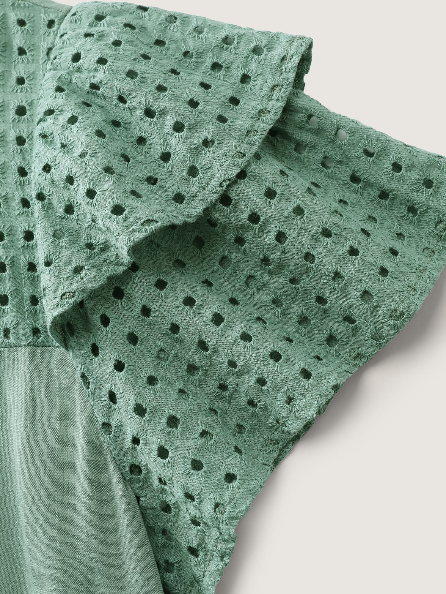 Pure Cotton Layered Sleeve Flowy Blouse - Image 5
