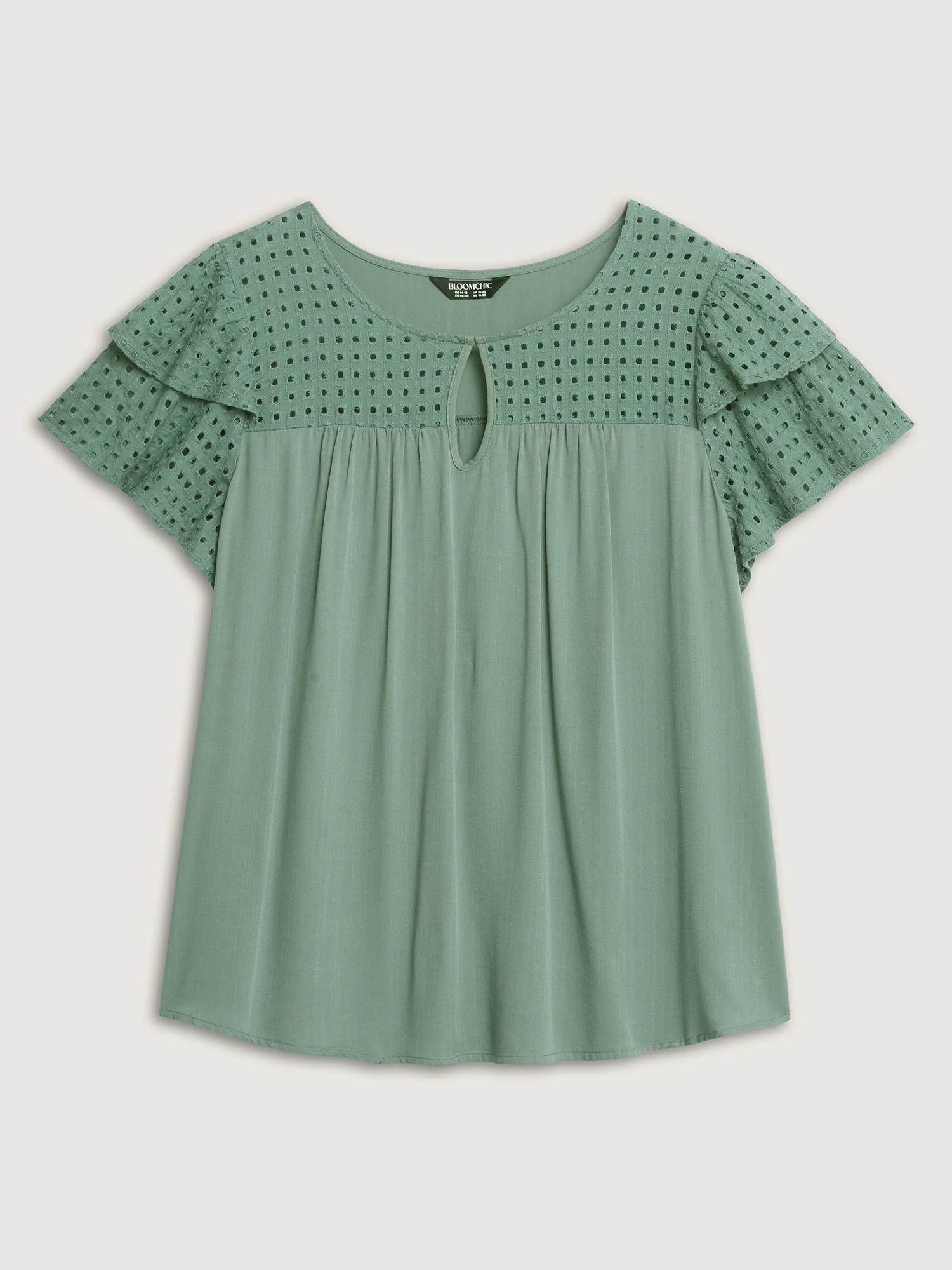 Pure Cotton Layered Sleeve Flowy Blouse - Image 7