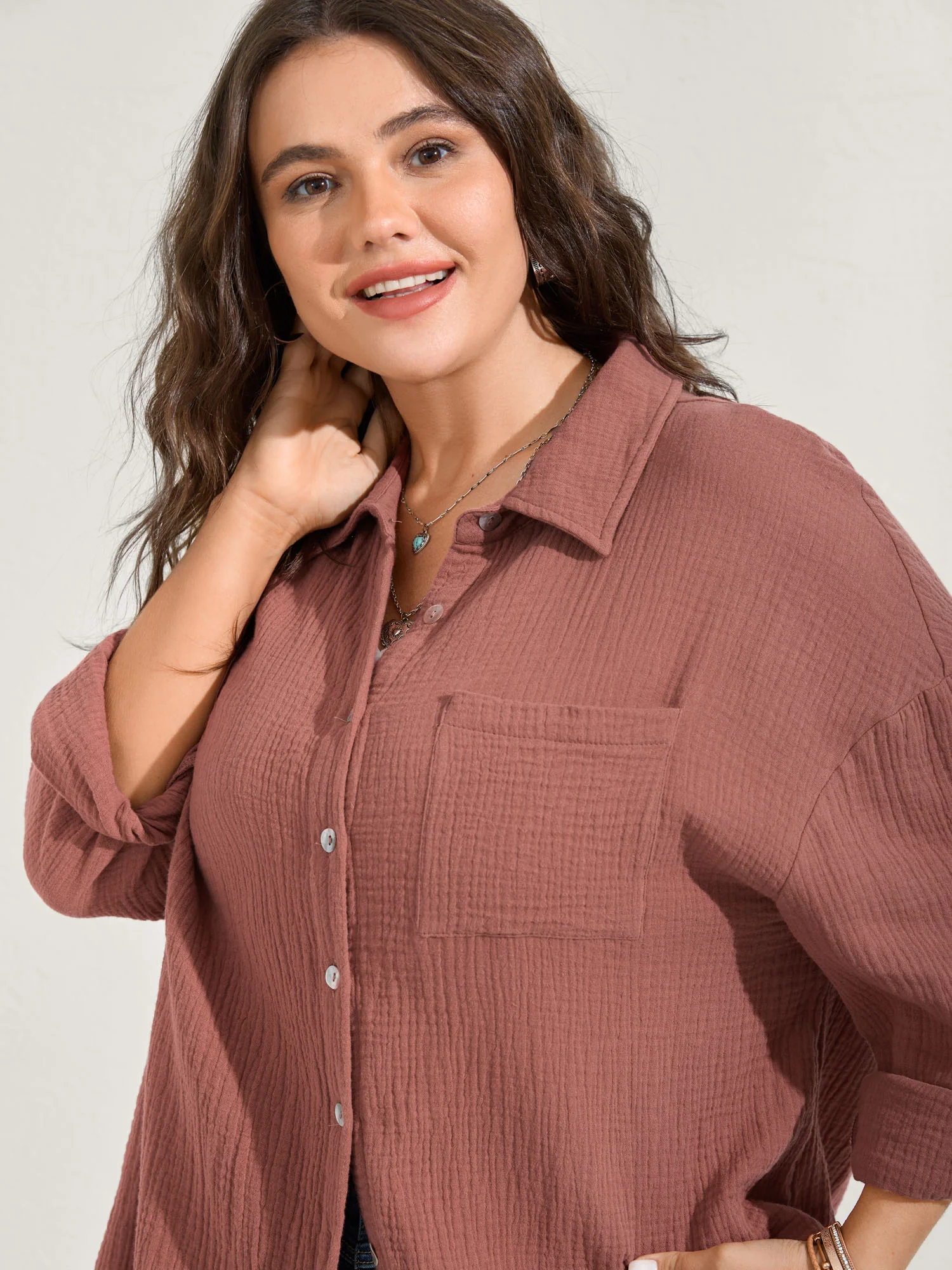 Pure Cotton Long Button Down Jacket - Image 3