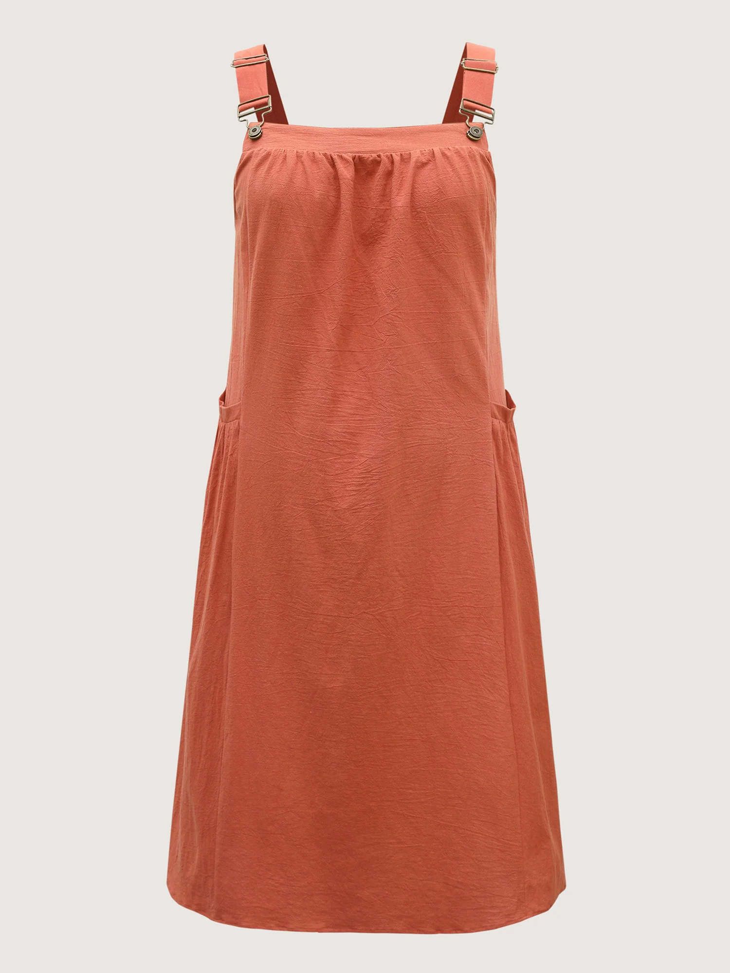 Pure Cotton Pleated Pockets Midi Dress - Image 34