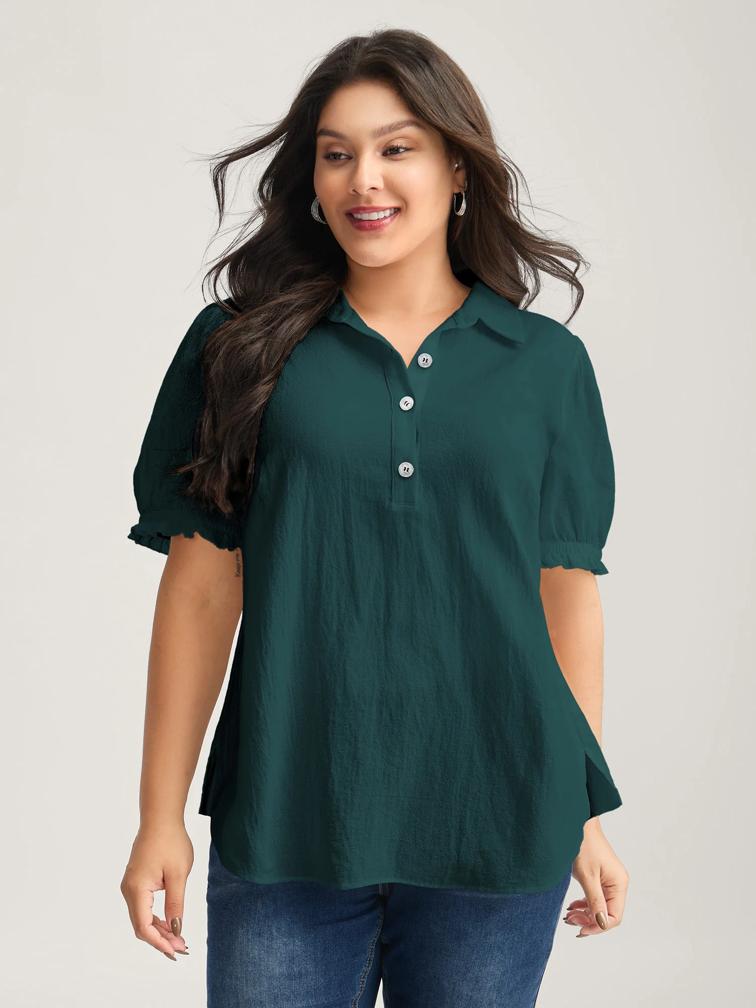 Pure Cotton Ruffled Puffy Sleeve Blouse - Image 10