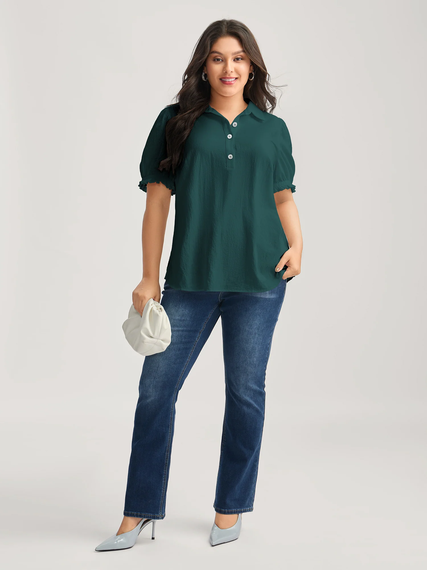 Pure Cotton Ruffled Puffy Sleeve Blouse - Image 11