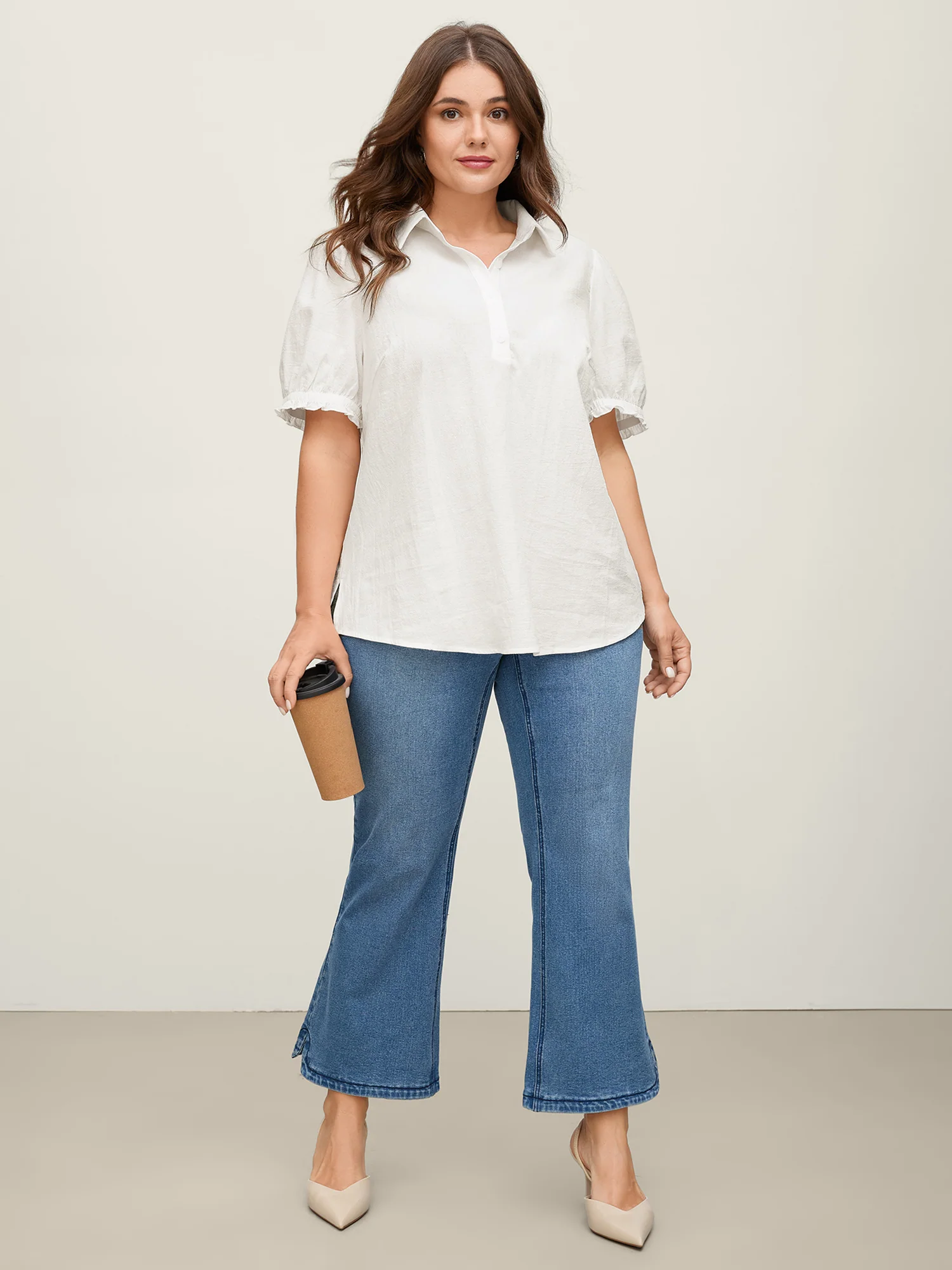 Pure Cotton Ruffled Puffy Sleeve Blouse - Image 14