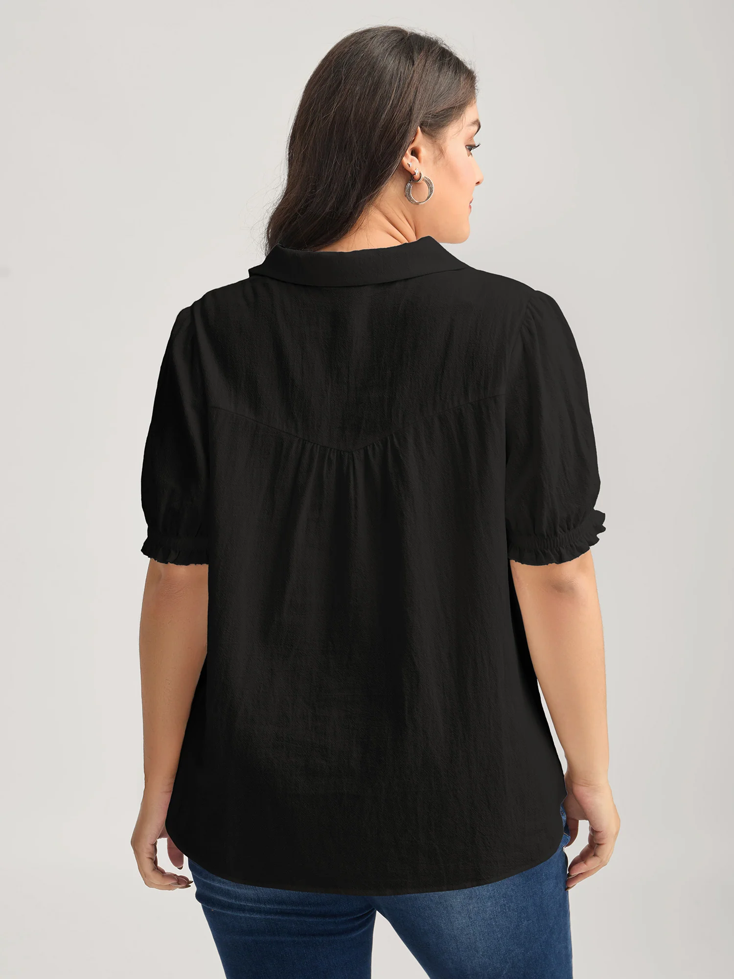 Pure Cotton Ruffled Puffy Sleeve Blouse - Image 4