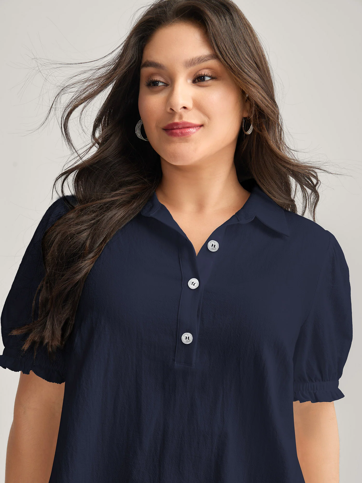 Pure Cotton Ruffled Puffy Sleeve Blouse - Image 5