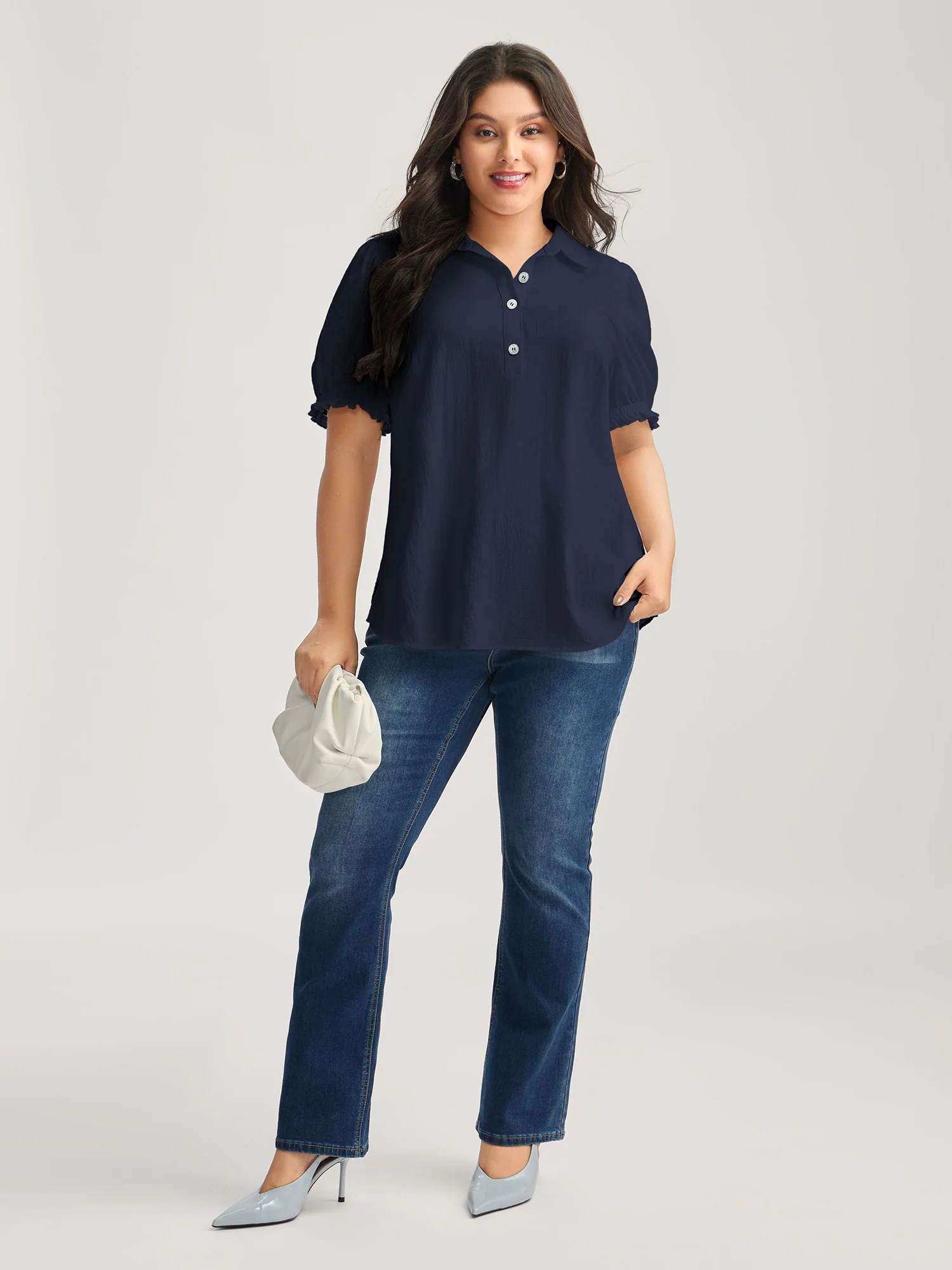 Pure Cotton Ruffled Puffy Sleeve Blouse - Image 7