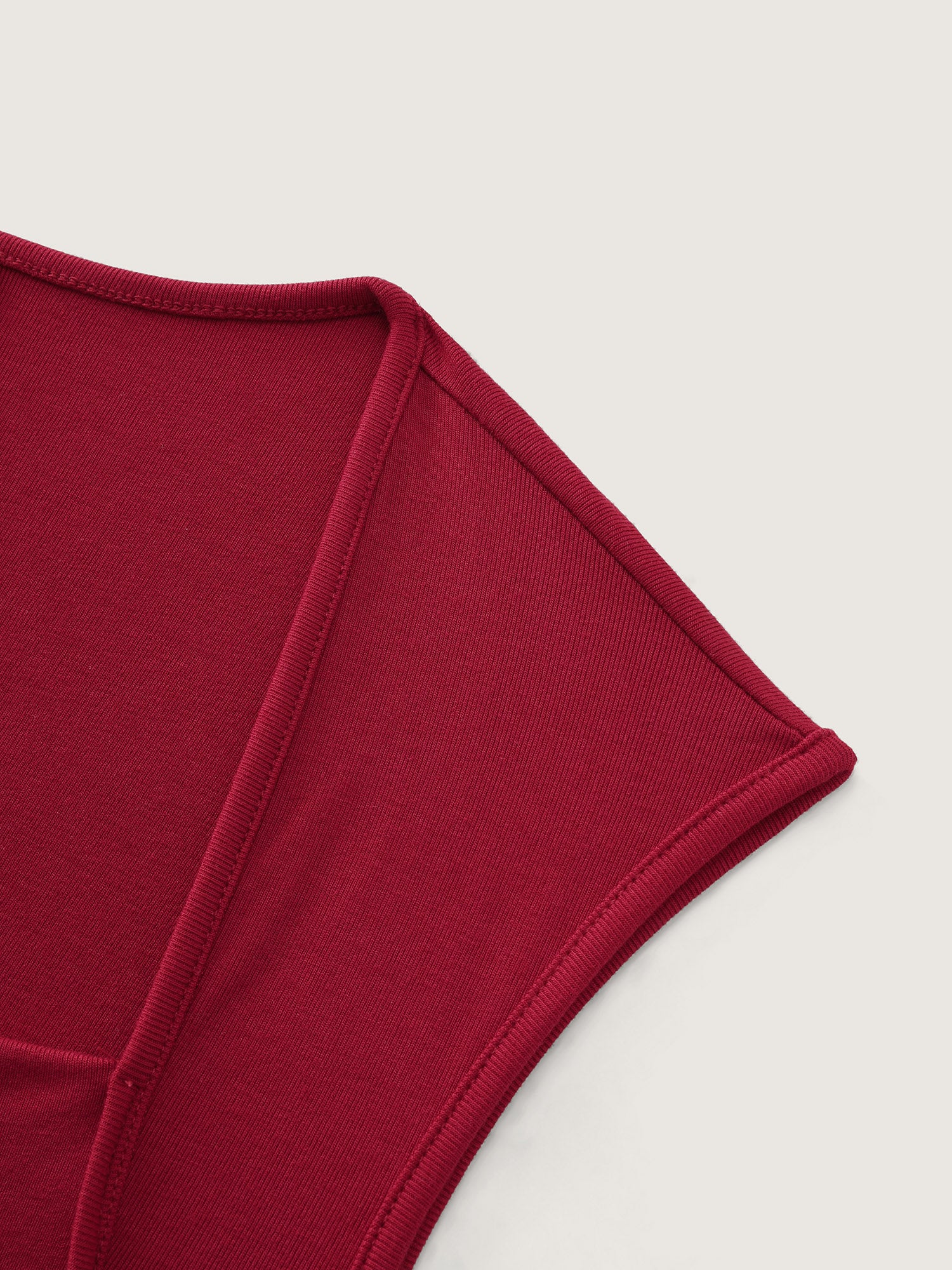 Ribbed Cowl Neckline Plain Tank Top - Image 5