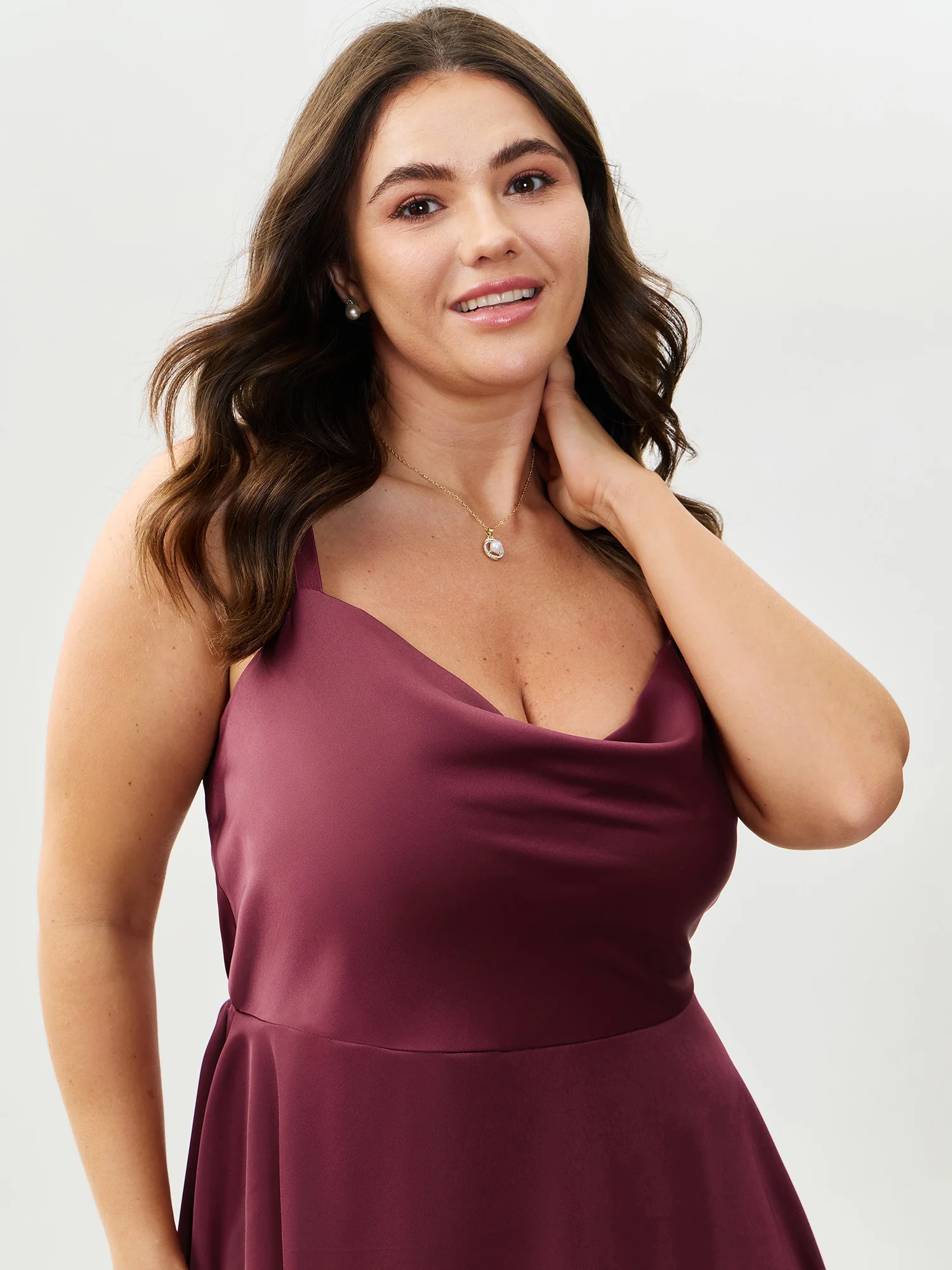 Romantic Cowl Neckline Sheer Nightgown - Image 3