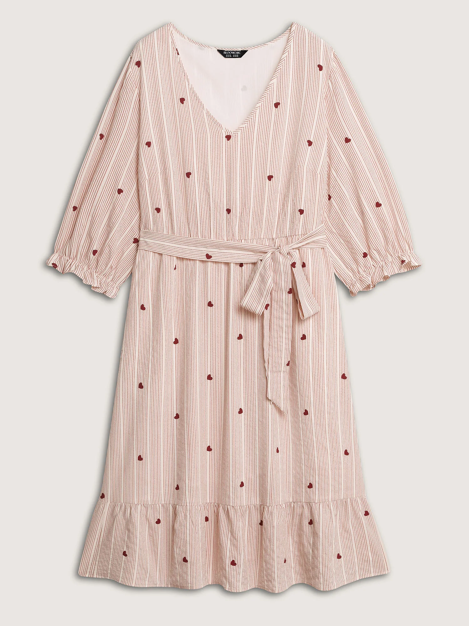 Romantic Ruffled Sleeve Pleated Waist Midi Dress - Image 8