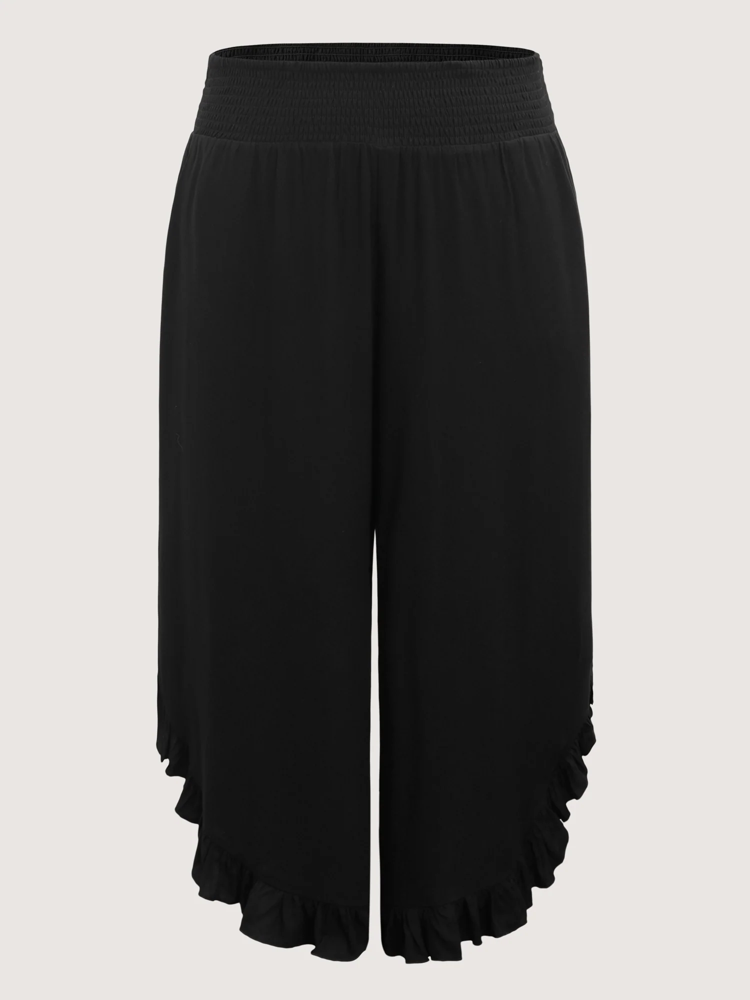 Ruffled Curvy Hem Wide-Leg Pants - Image 8