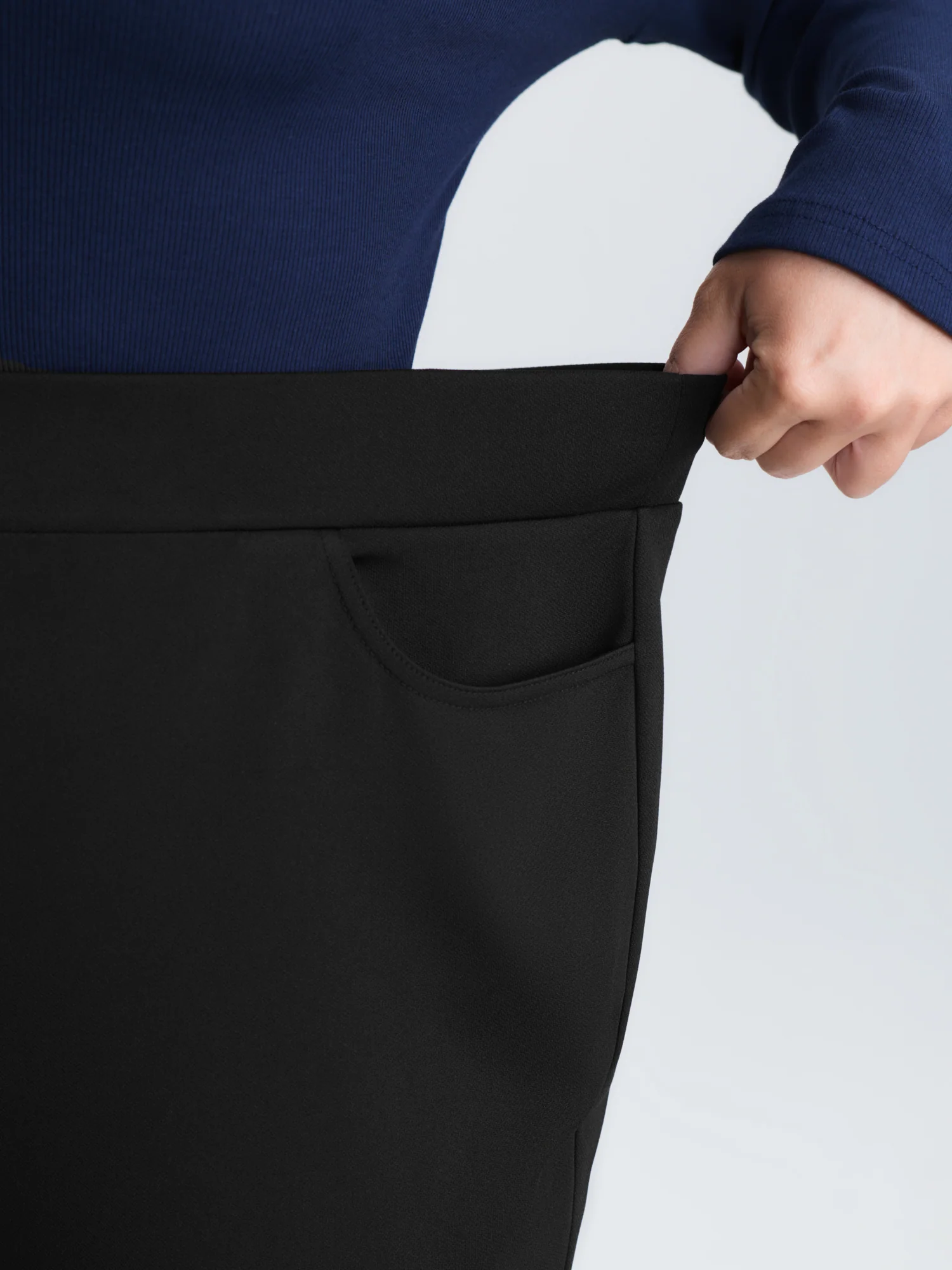 Ruffled Flared Hem Plain Pants - Image 4