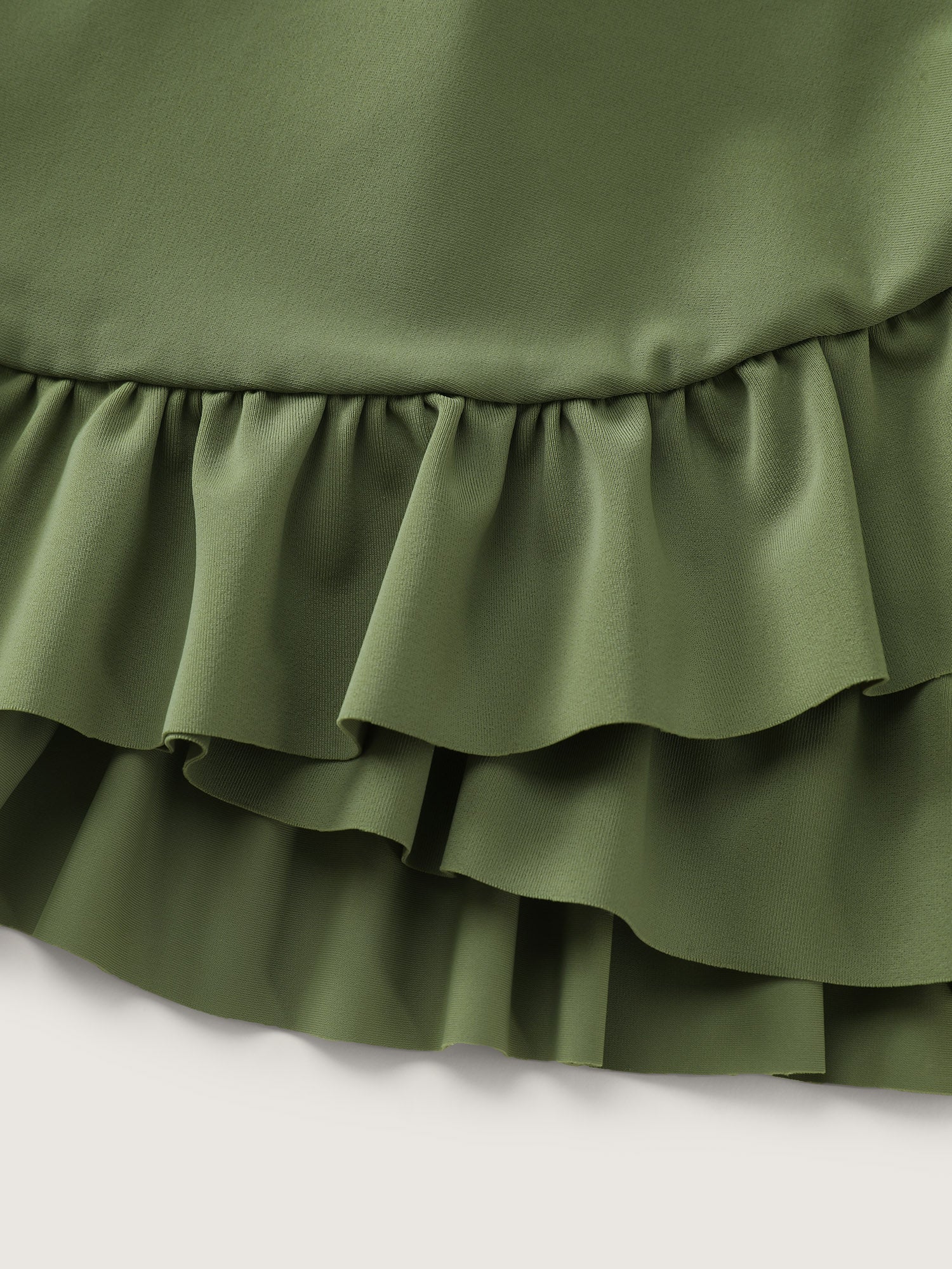 Ruffled Sleeve Curvy Hem Swim Dress - Image 6