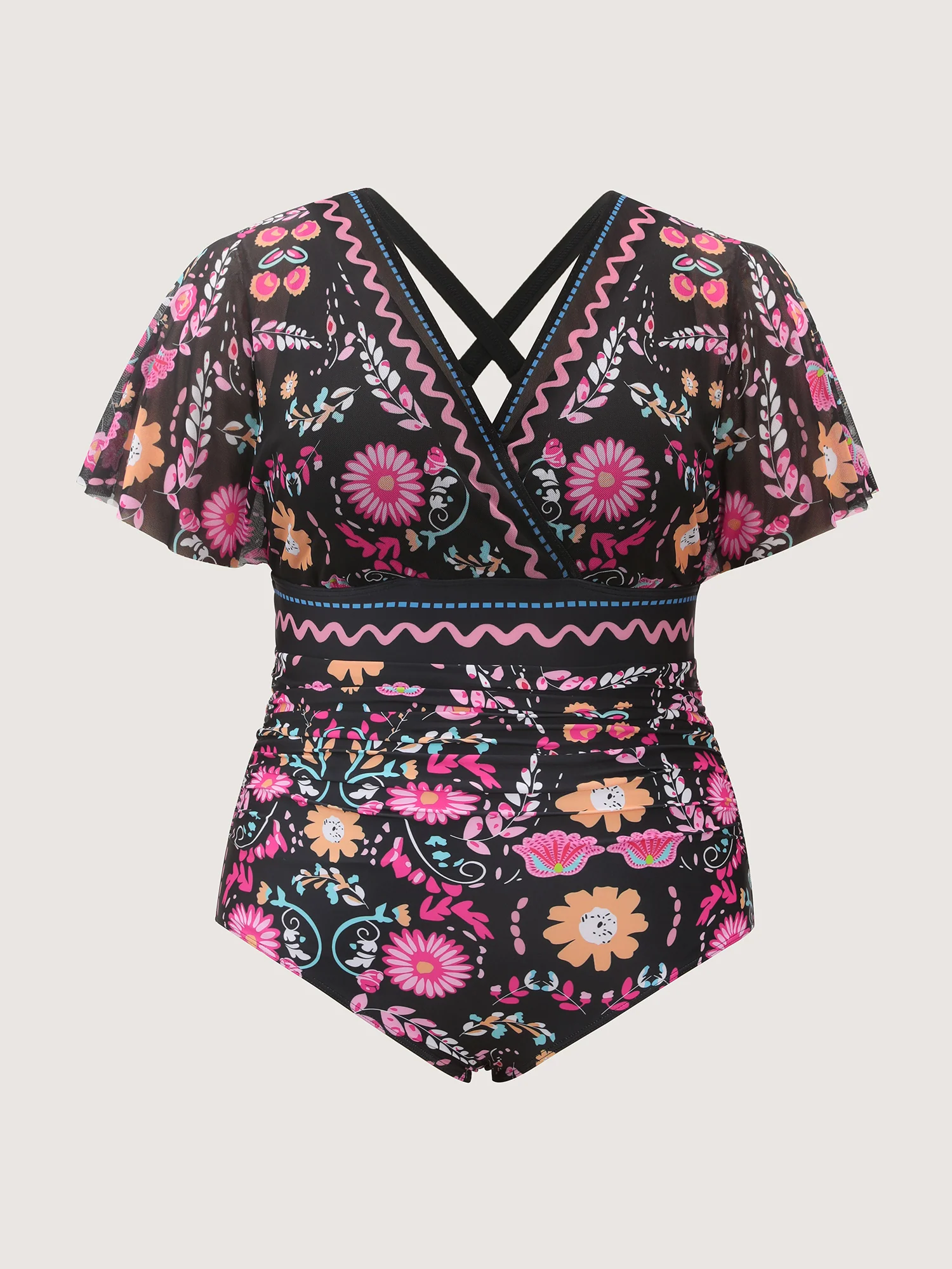 Sarong Two-Piece Tummy-Control One-Piece Swimsuit - Image 7