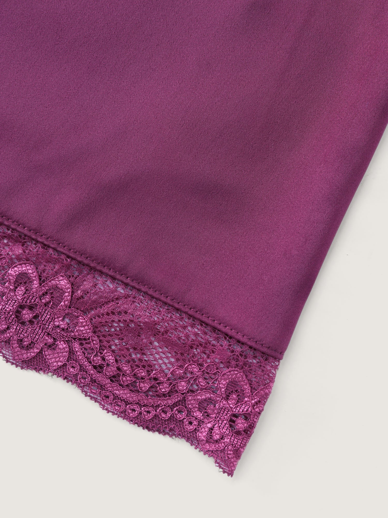 Satin Sheer Lace Surplice Neckline Nightgown - Image 5