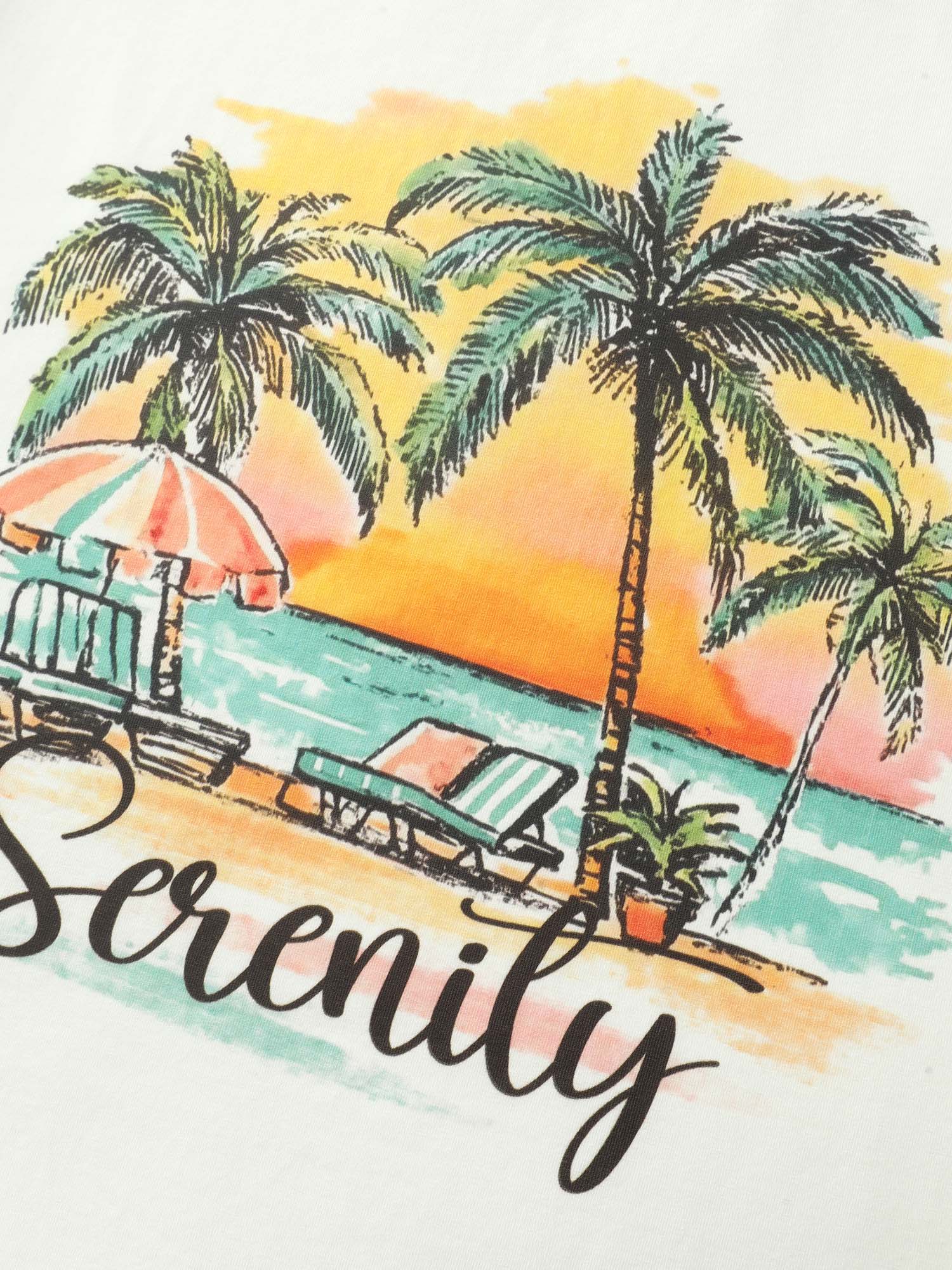 Serenity Pure Cotton Round Neck T-Shirt - Image 5