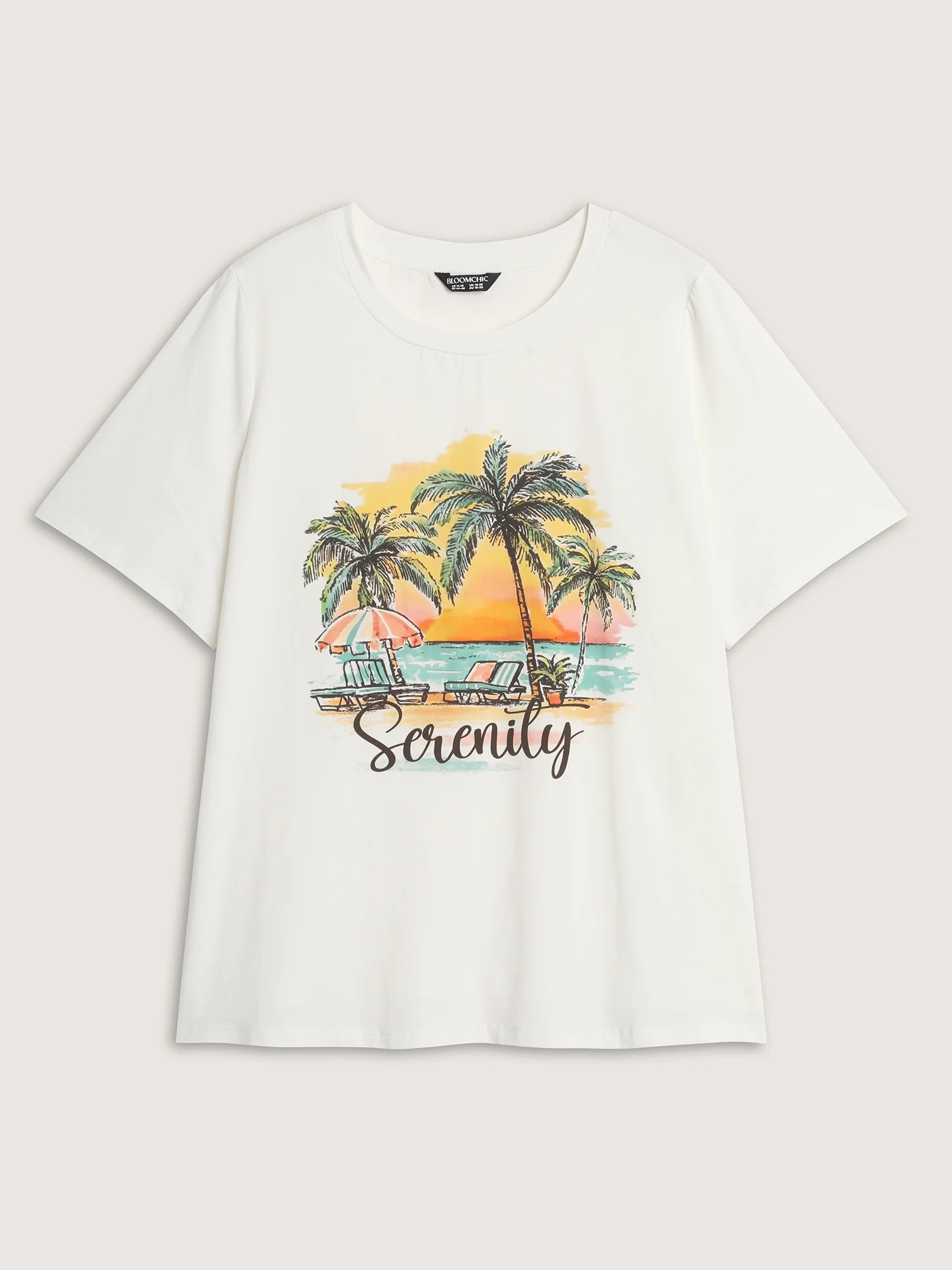 Serenity Pure Cotton Round Neck T-Shirt - Image 6