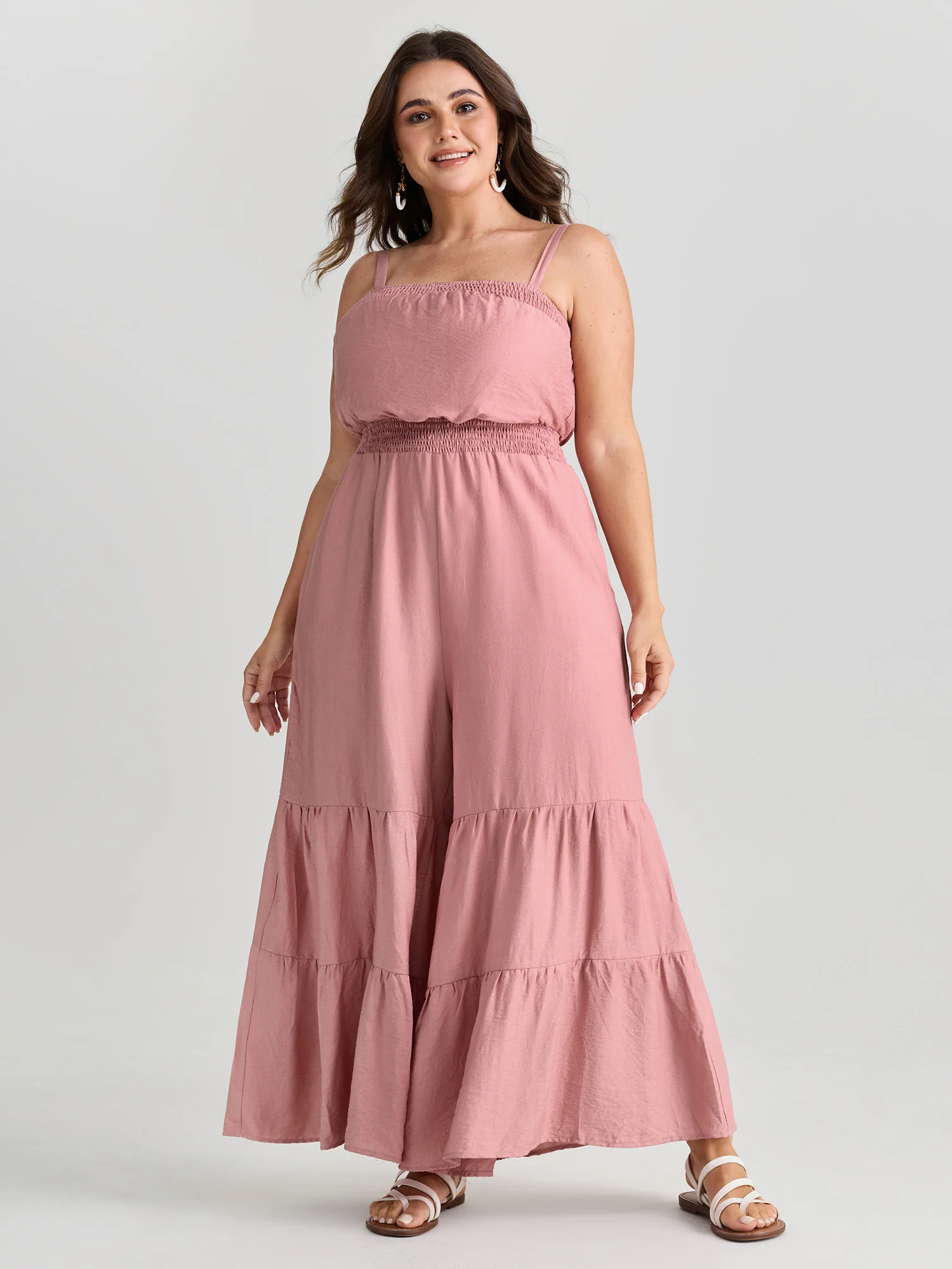 Shirred Tiered Adjustable Jumpsuit - Image 3