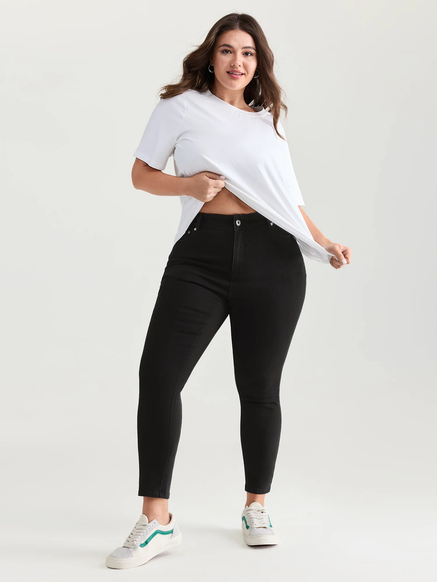 Skinny Very Stretchy High Rise Black Wash Sculpt Waist Jeans