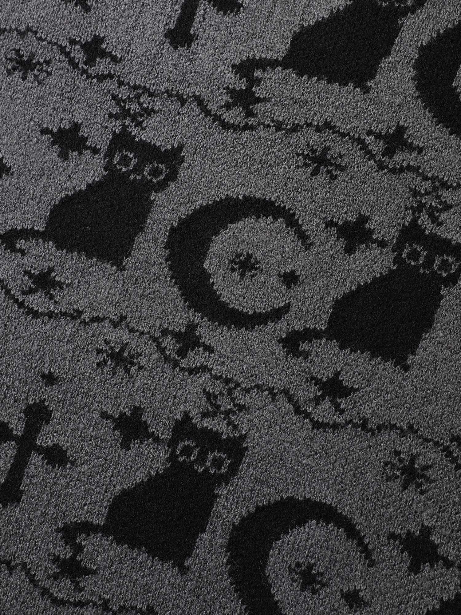 Spooky Cat Puffy Sleeve Pullover - Image 5