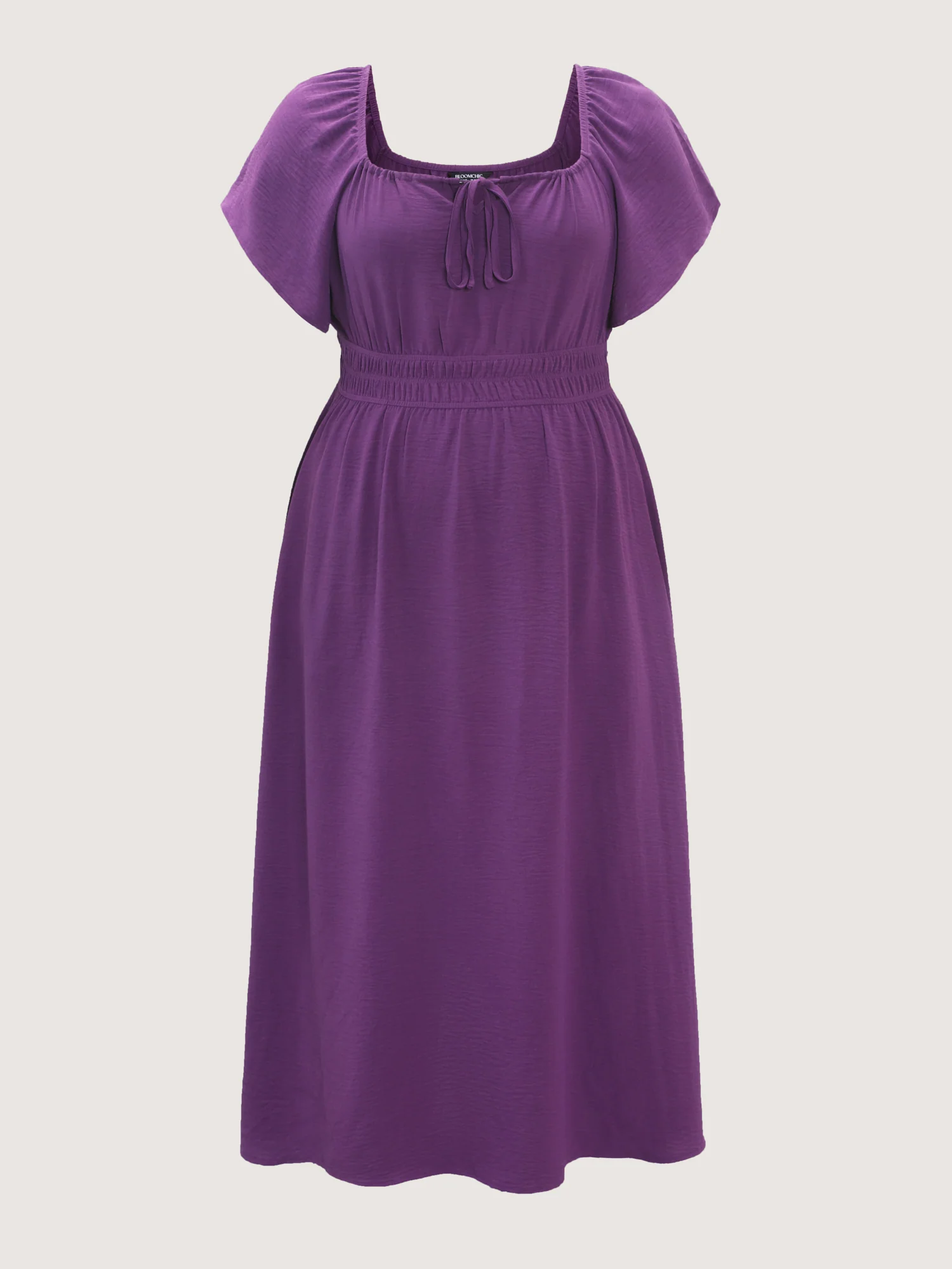 Square Neckline Shirred Waist Maxi Dress - Image 7