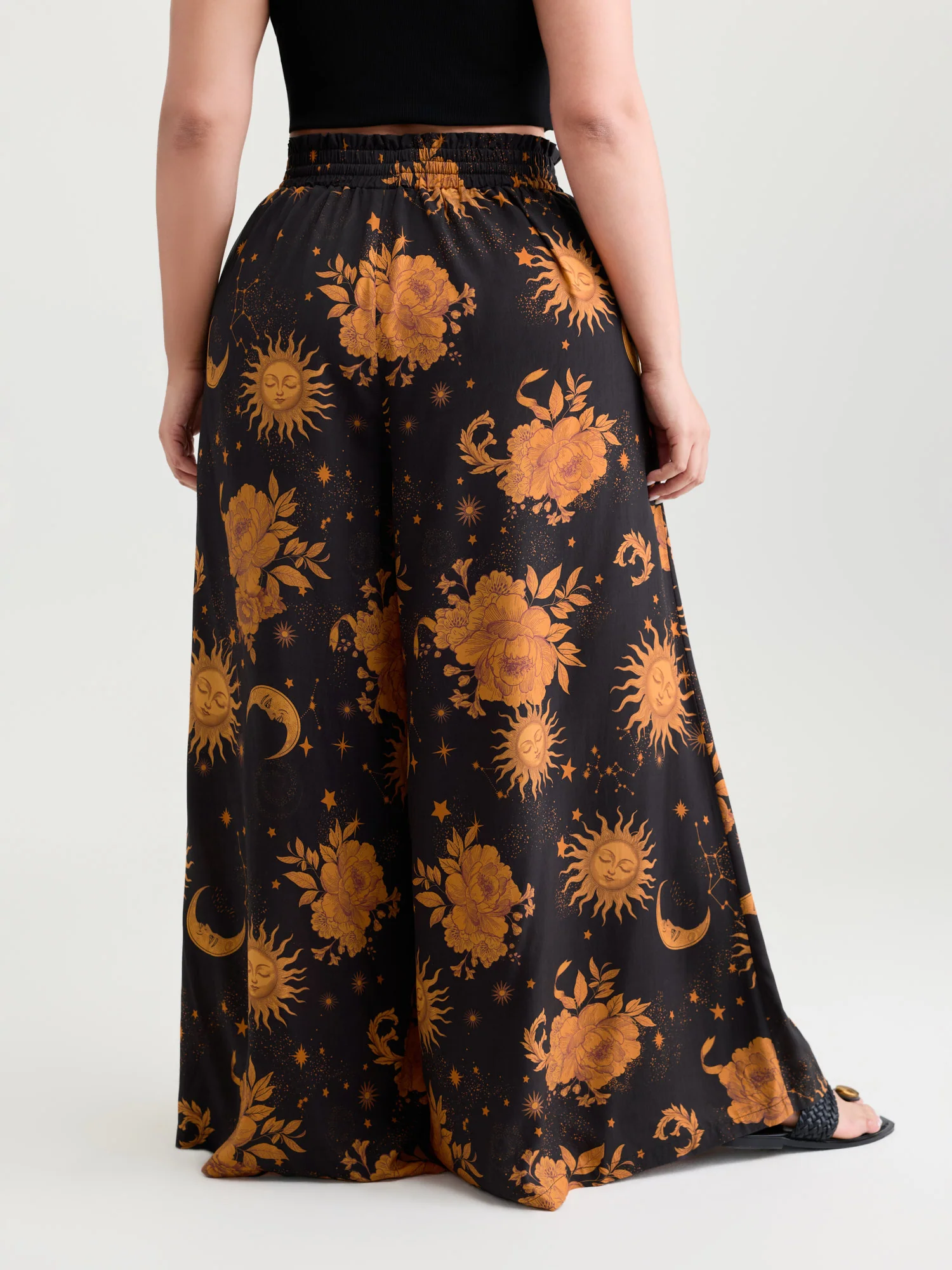 Star Moon Print Wide Waistband Pants - Image 5