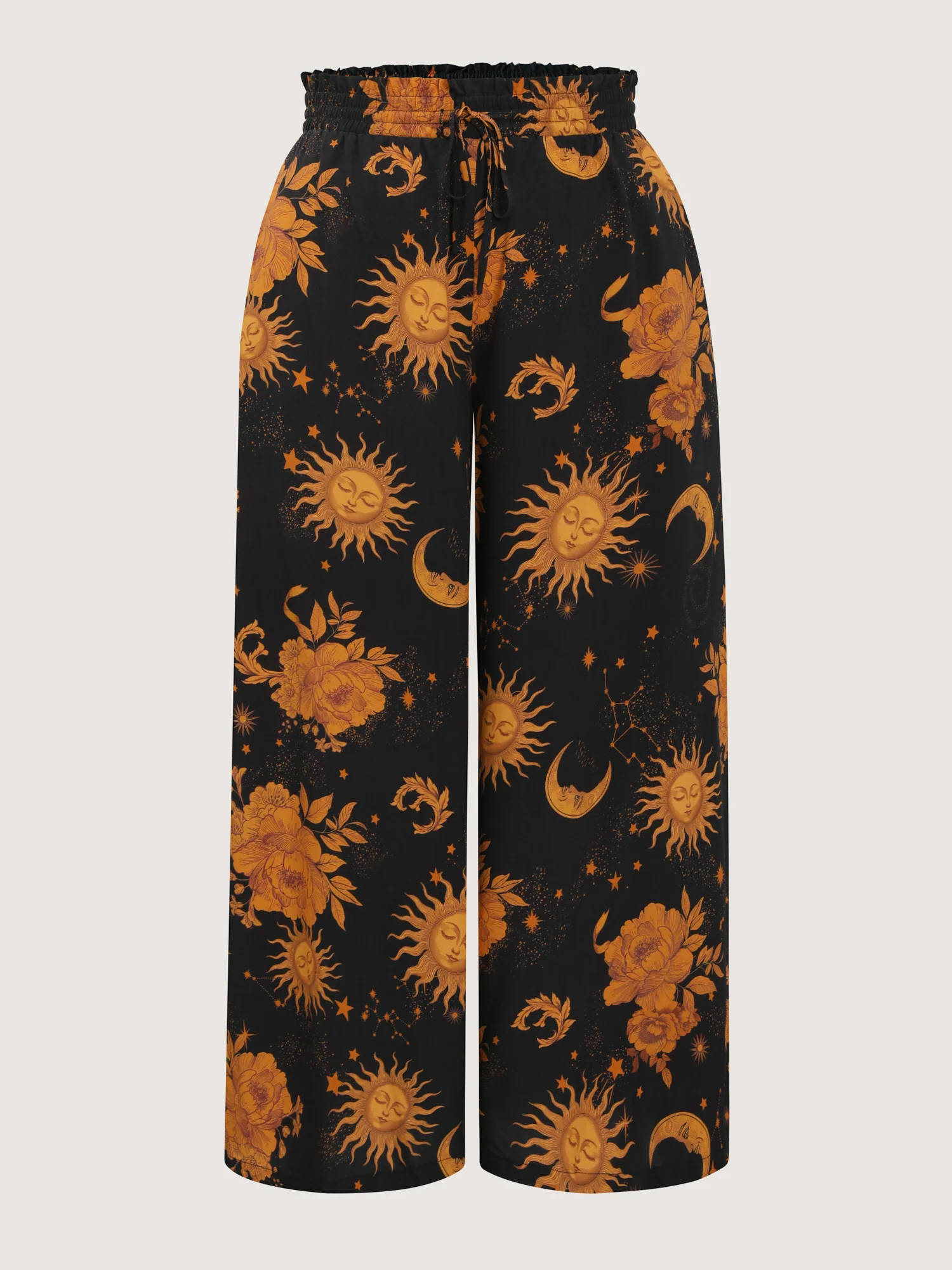 Star Moon Print Wide Waistband Pants - Image 8