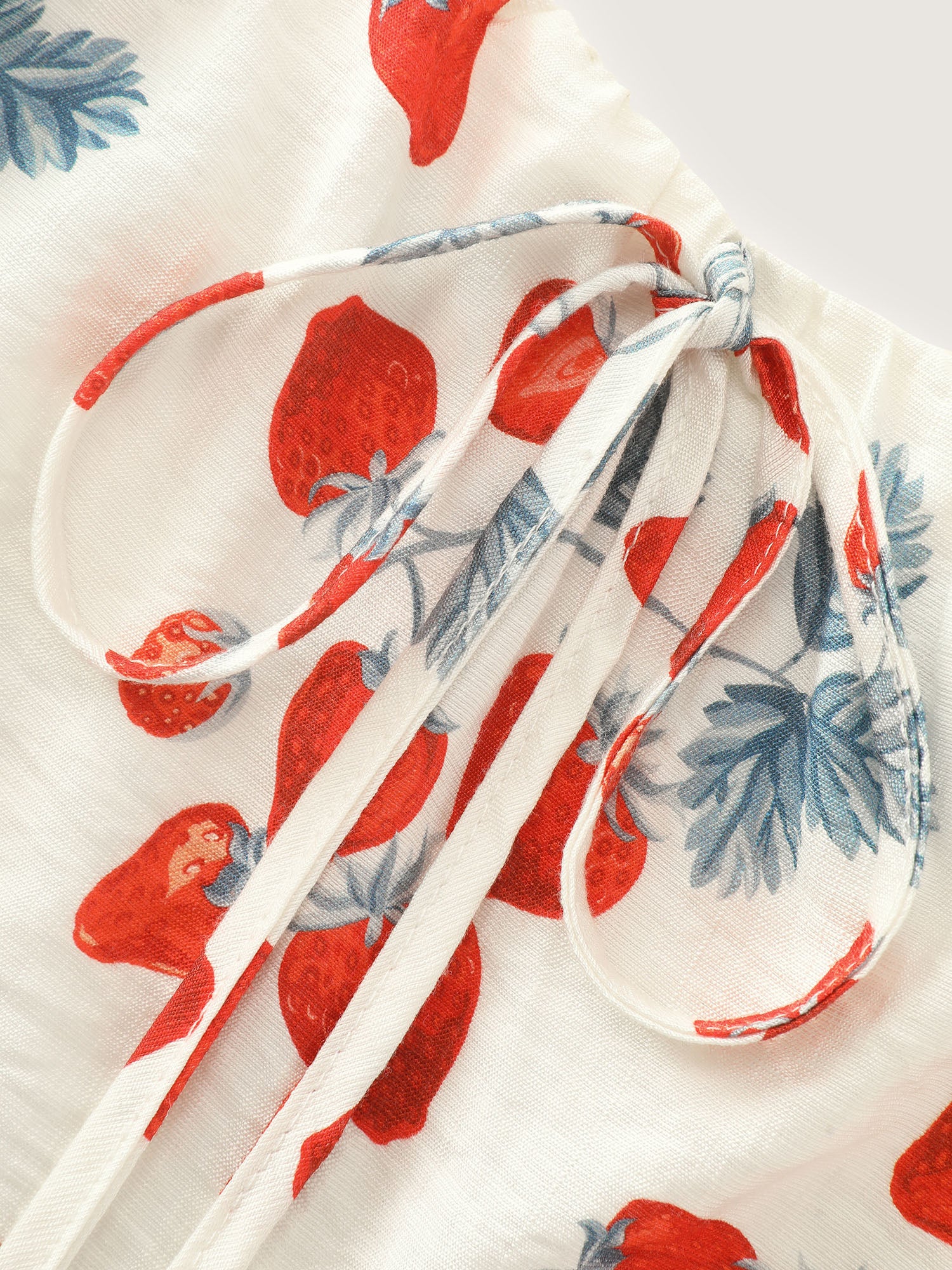 Strawberry Print Cinched-Waist Midi Dress - Image 5