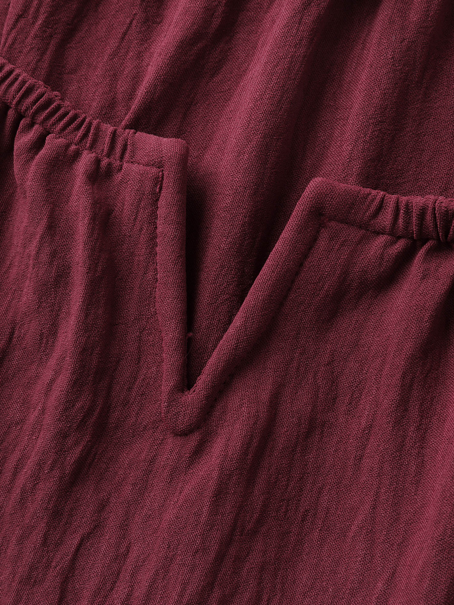 Stretchy Neckline Waist-Cinched Solid Blouse - Image 14