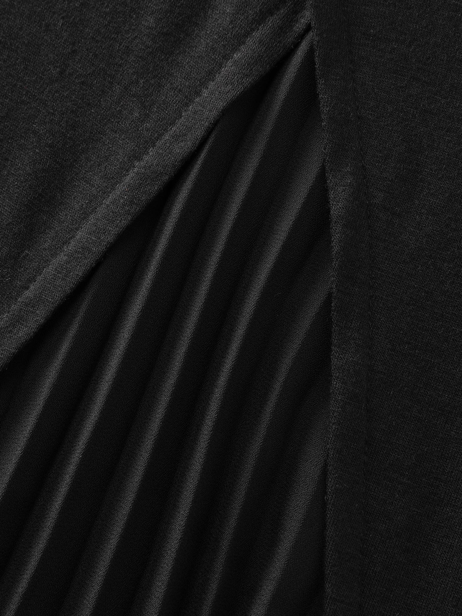 Stretchy Round Neck Rolled Cuff Sleeve T-Shirt - Image 7