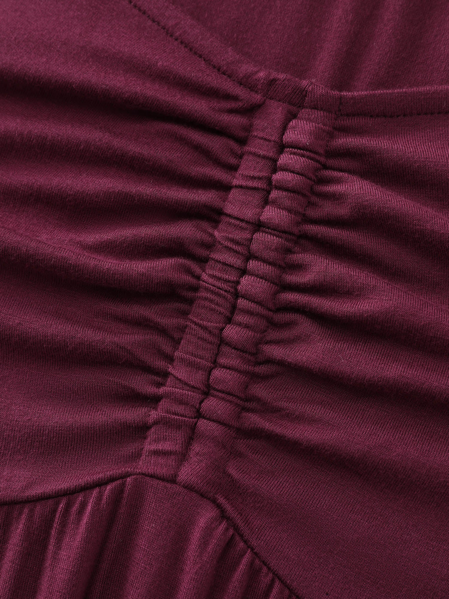 Stretchy Ruched Bodice Pleated Knit Top - Image 6