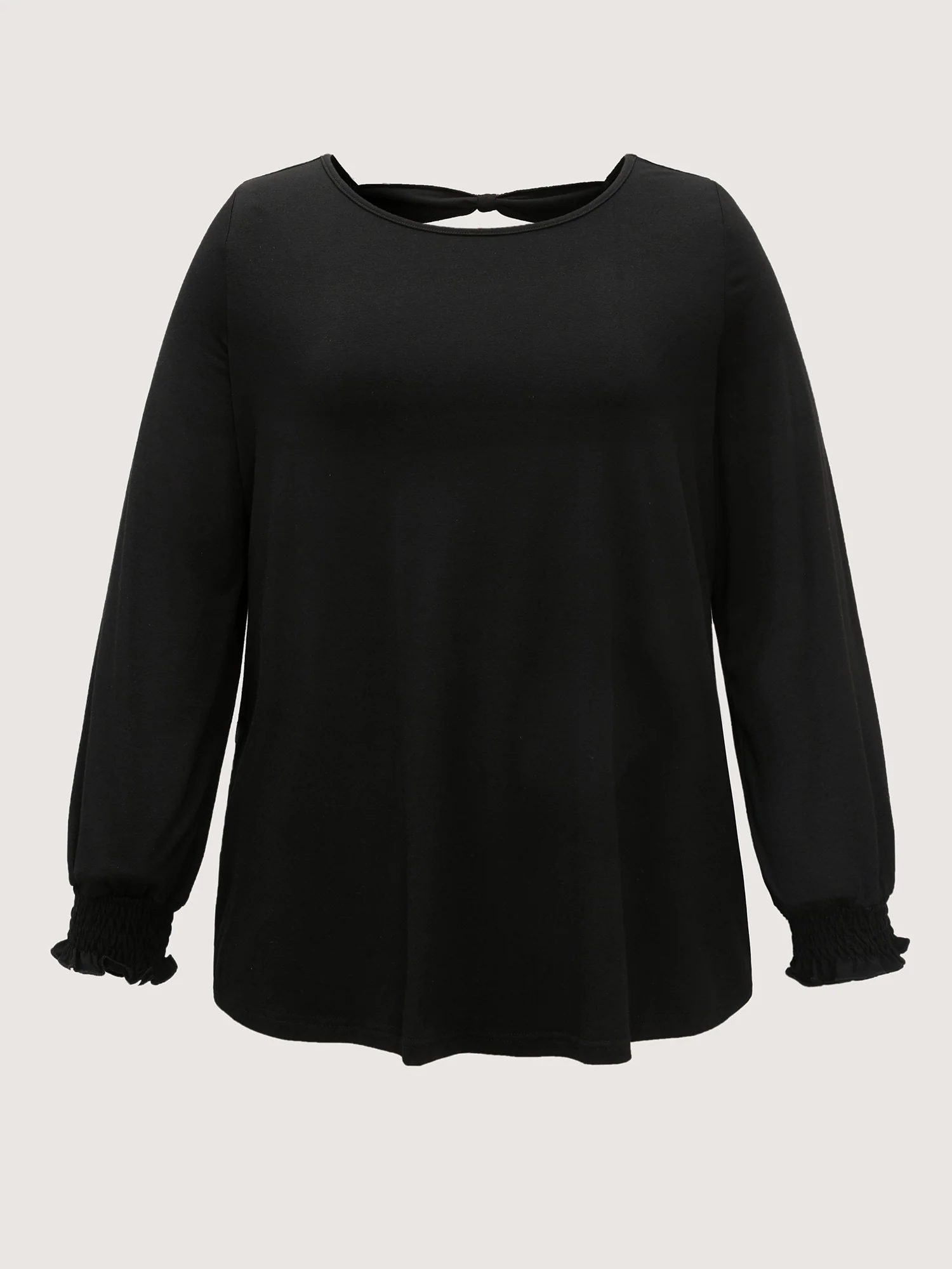 Stretchy Sequin Backless Shirred Cuff T-Shirt - Image 5