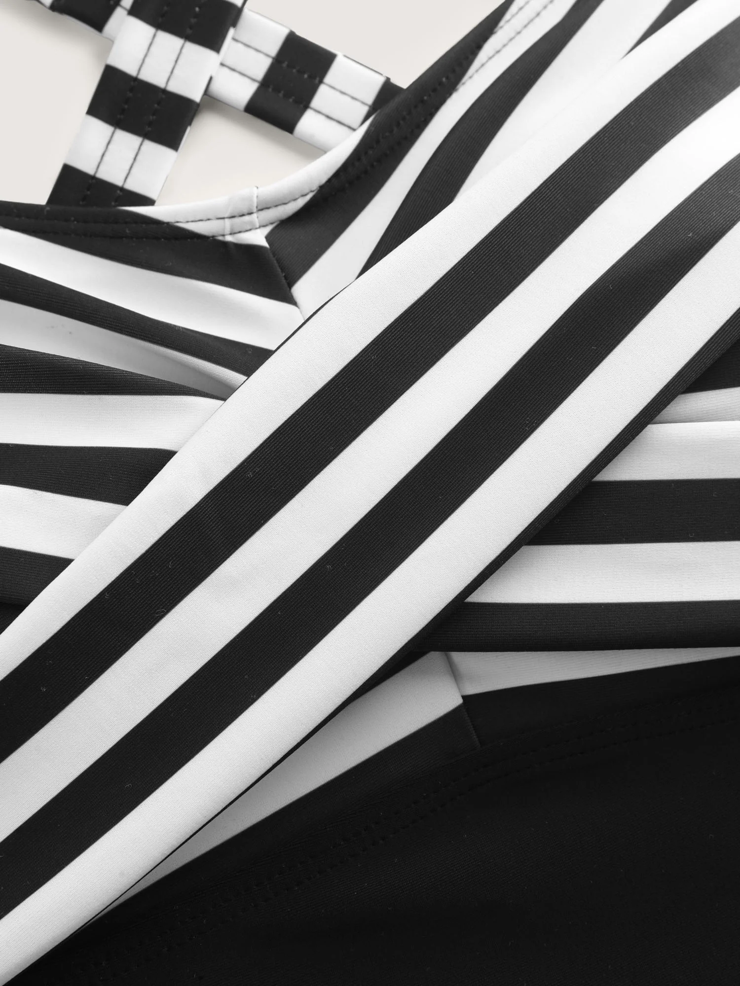 Striped Contrast Twist Front Swim Dress - Image 9