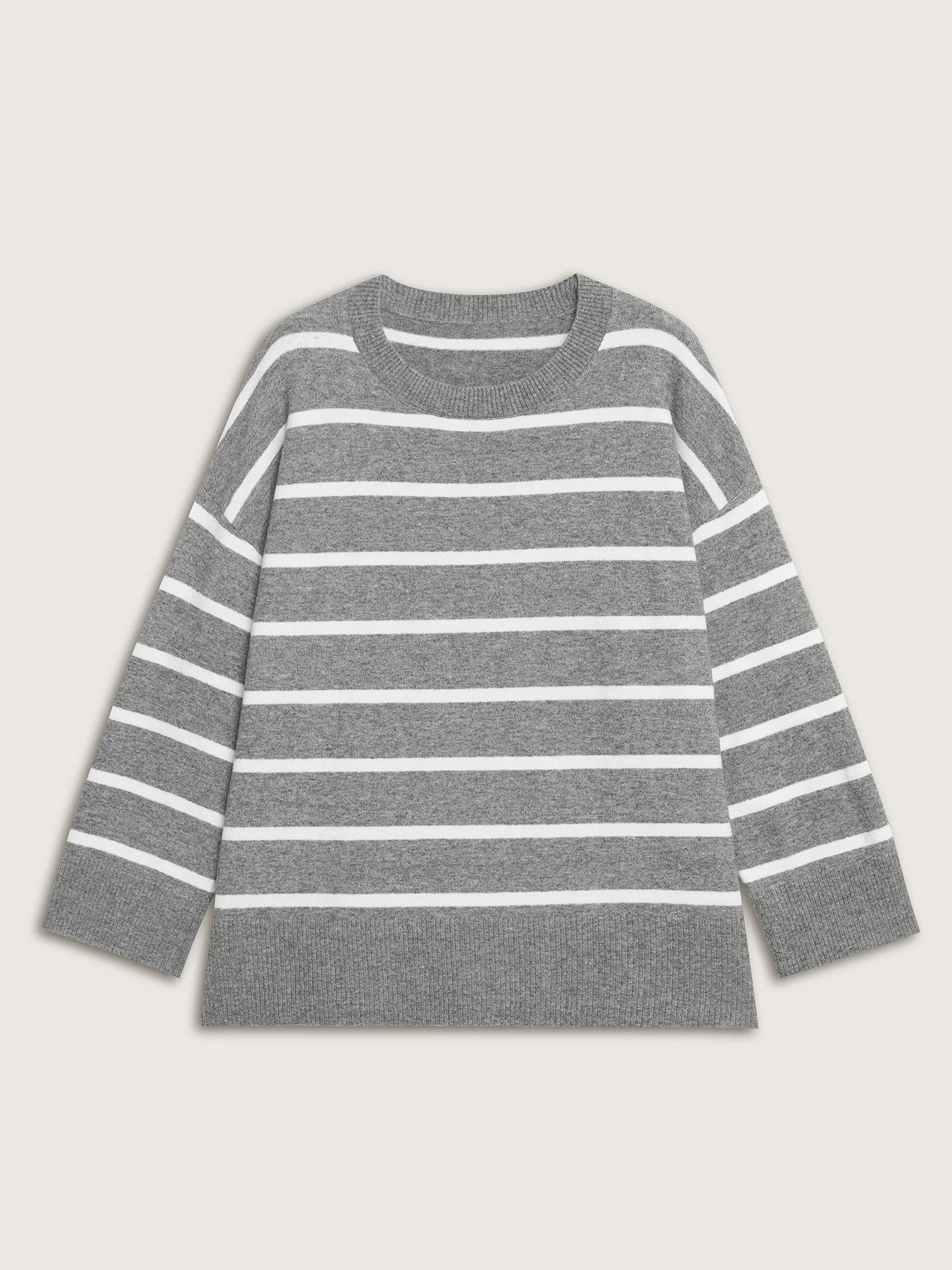 Stripes Print Round Neck Pullover - Image 8