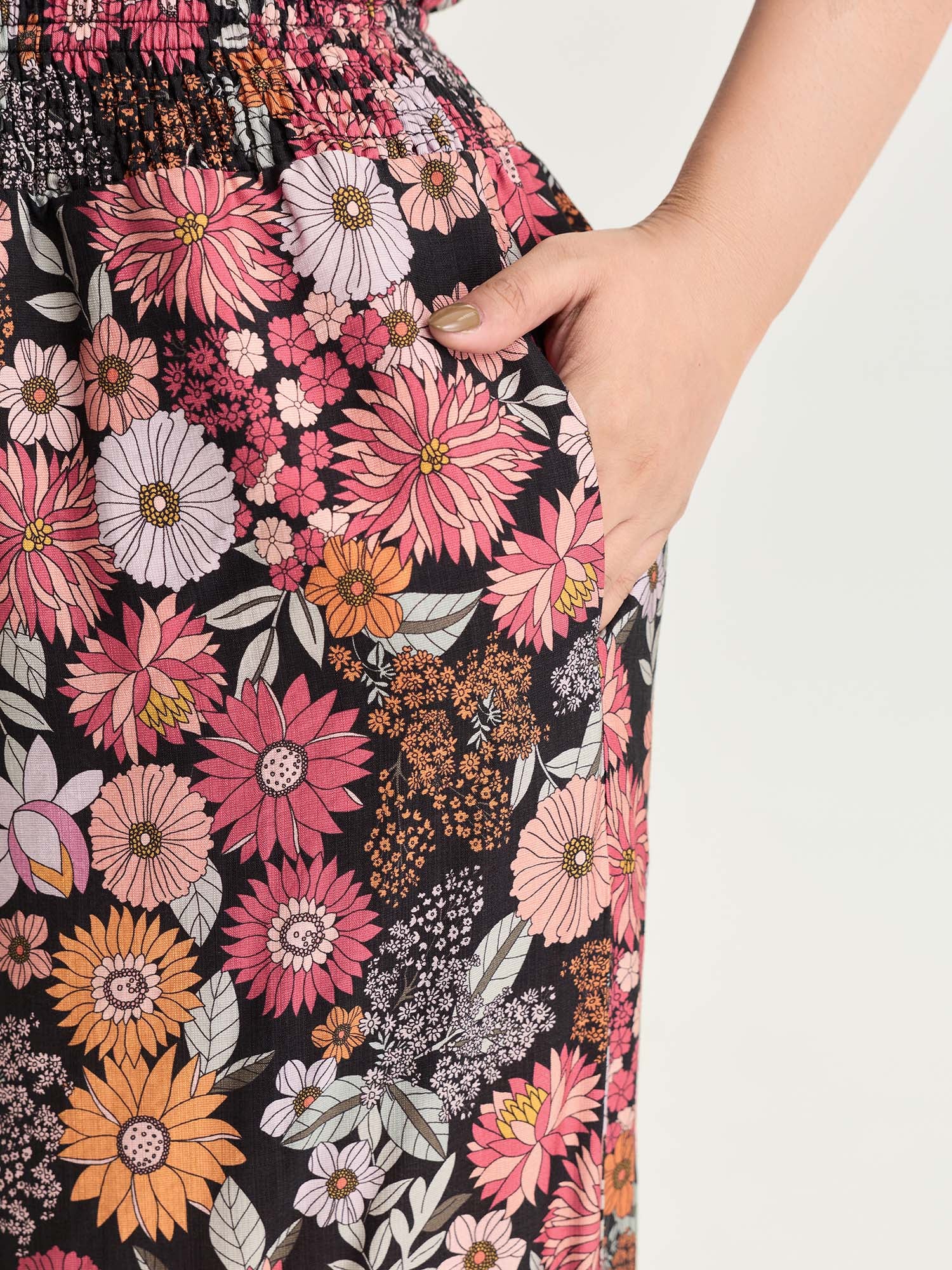 Supersoft Bright Floral Print Wide-Leg Pants - Image 3