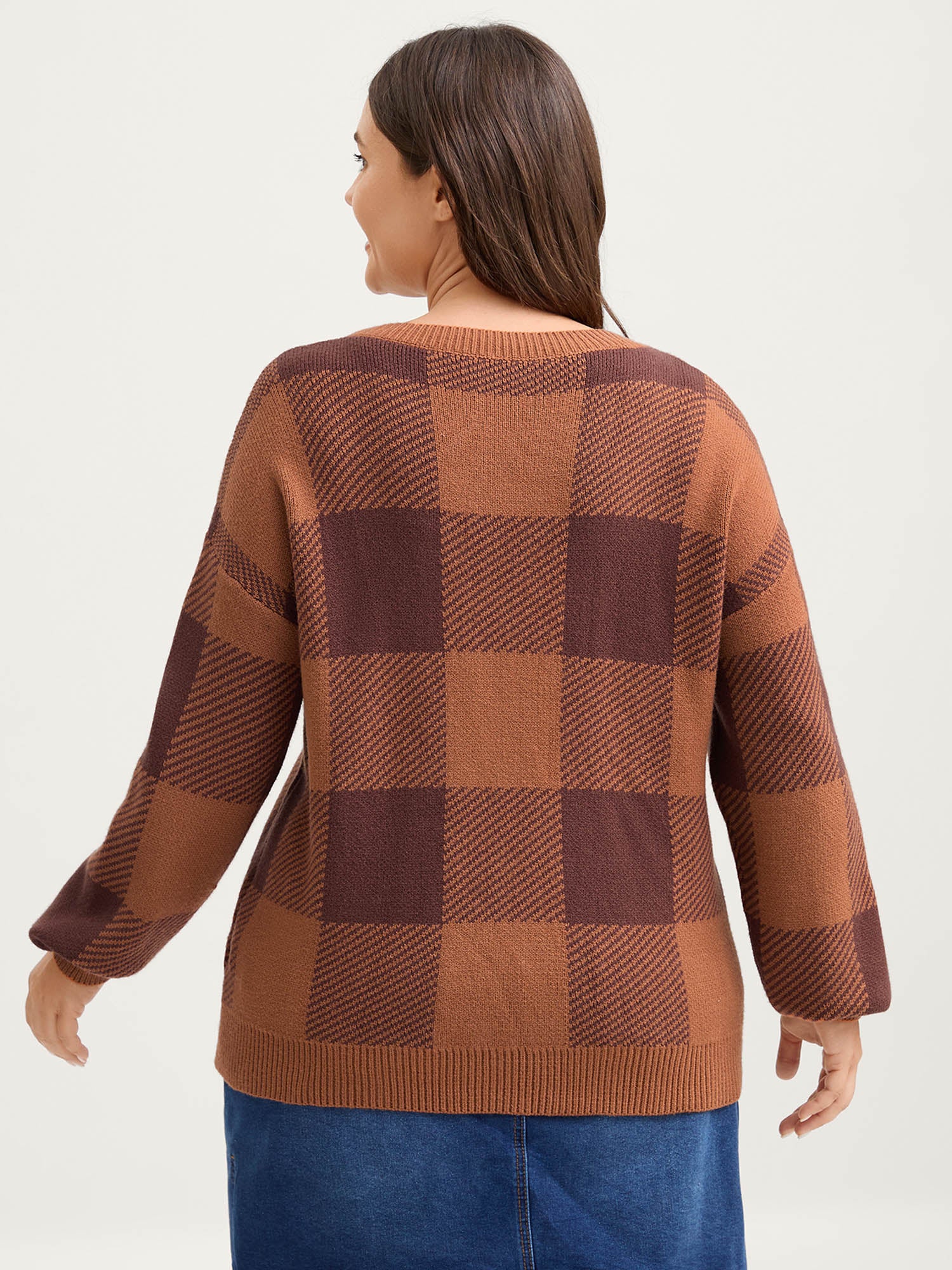 Supersoft Checkered Pattern Pullover - Image 4