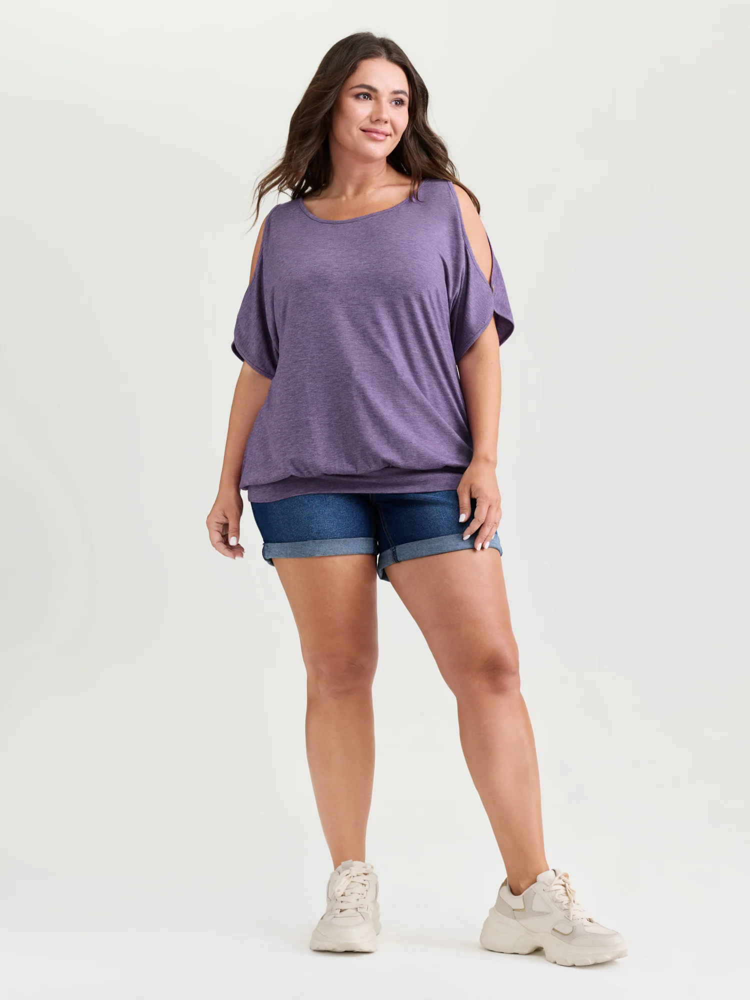 Supersoft Cut-Out Shoulder T-Shirt - Image 3