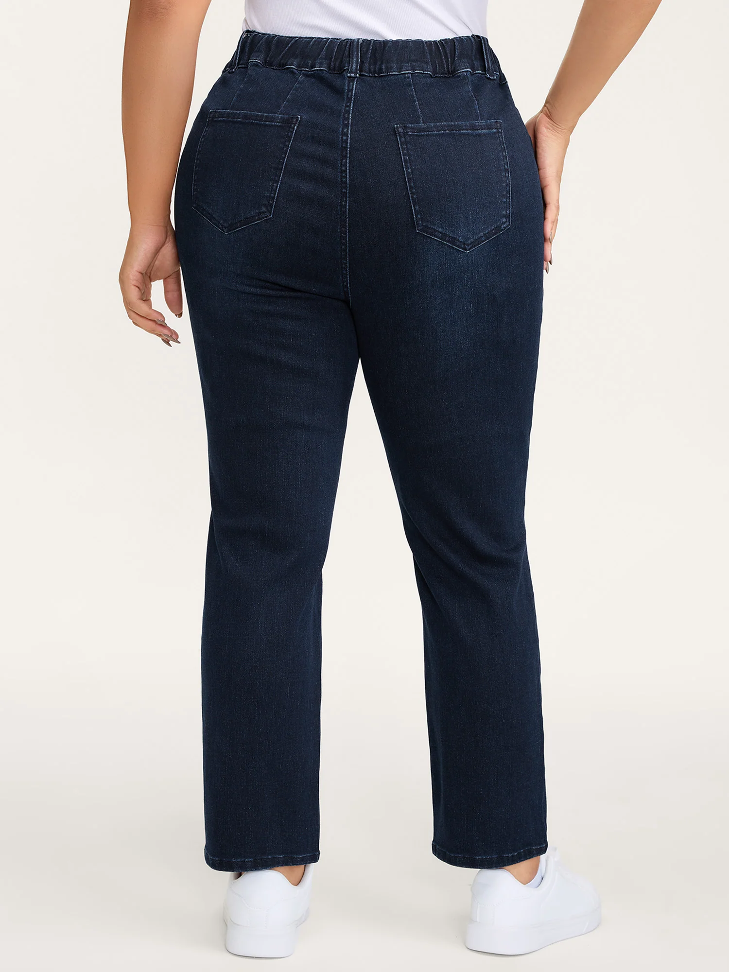 Pull-On High-Rise Straight-Leg Cropped Jeans - Image 5