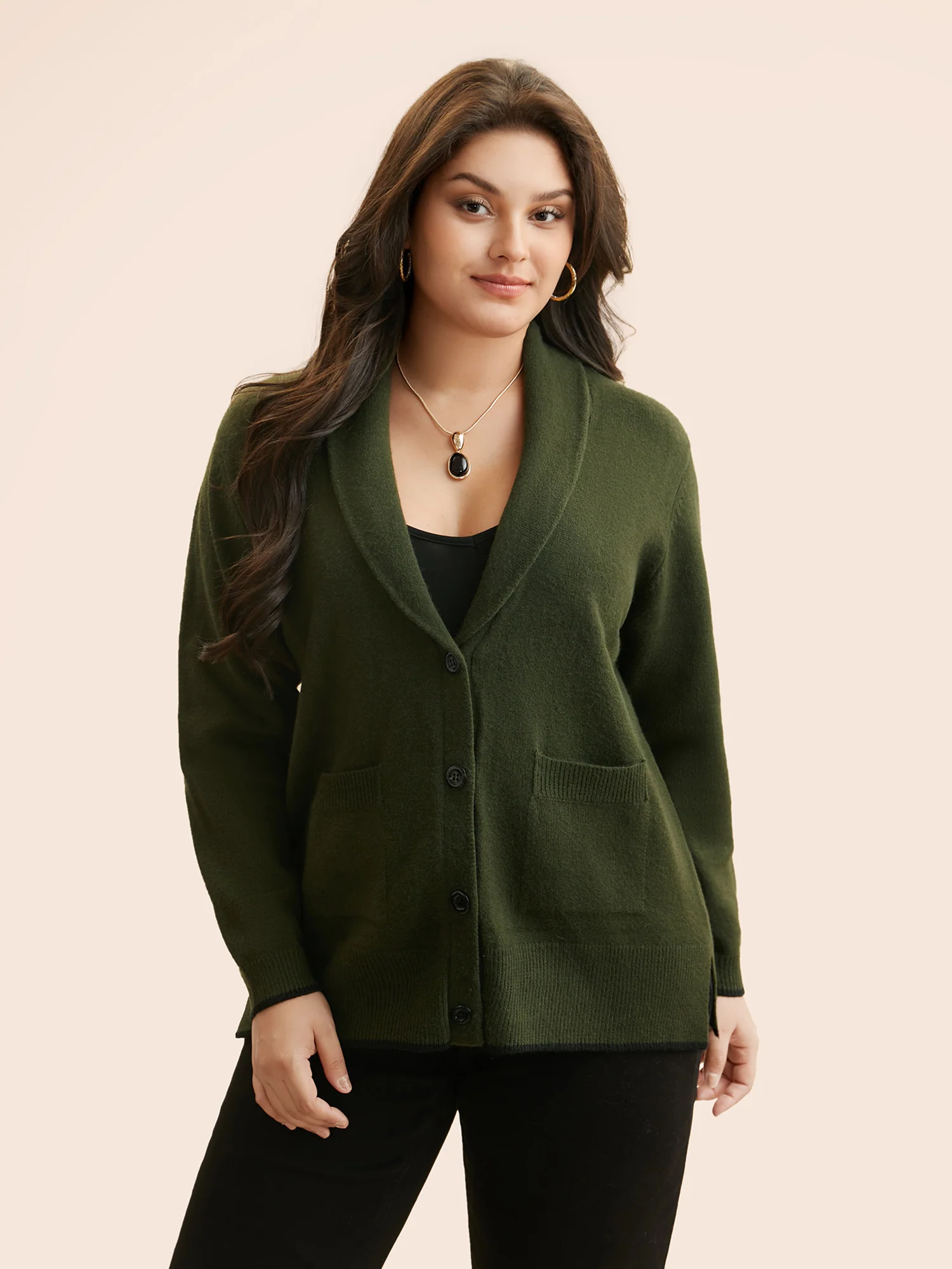 Supersoft Essentials Solid Shawl Collar Cardigan - Image 3