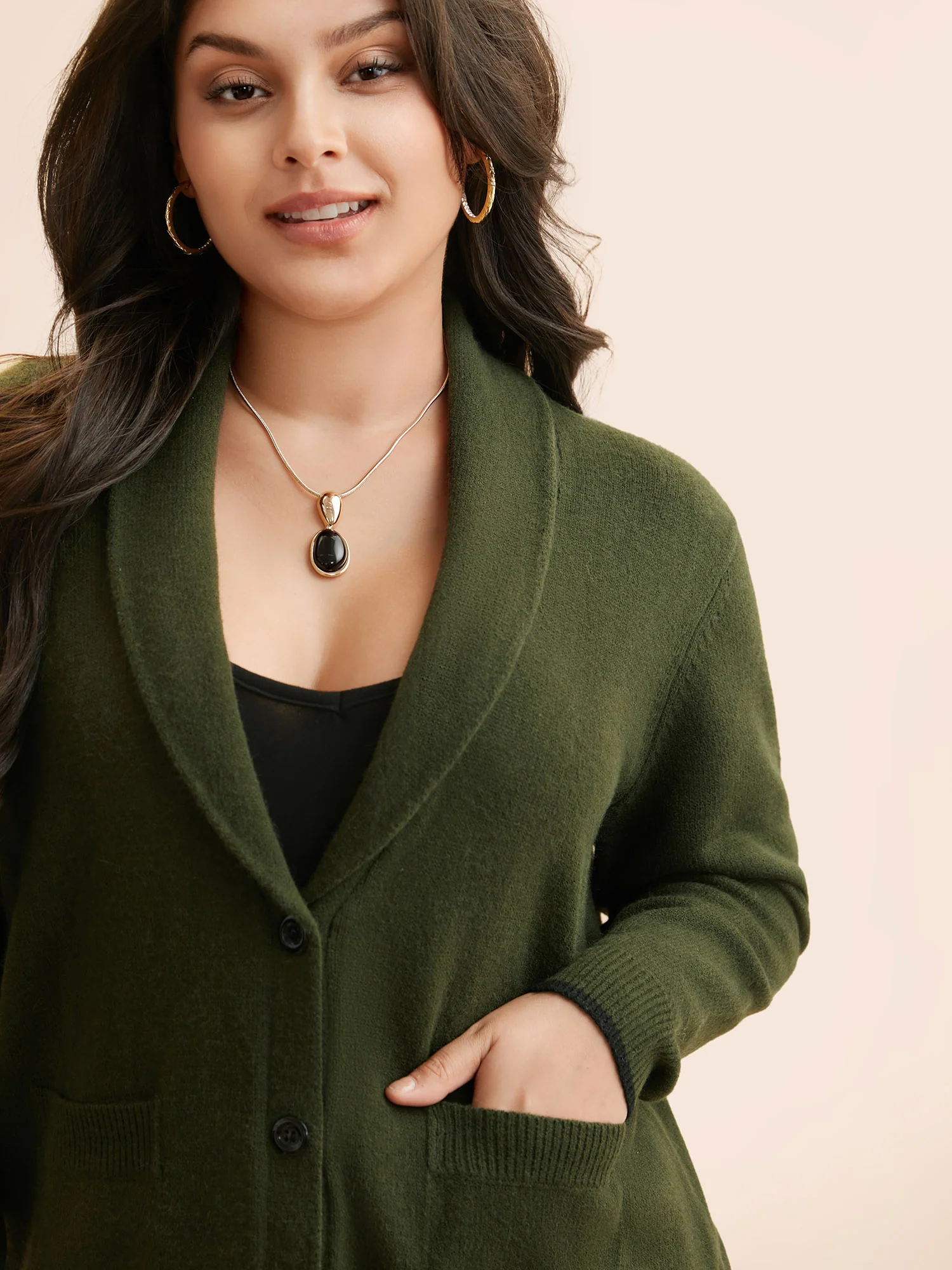 Supersoft Essentials Solid Shawl Collar Cardigan - Image 5