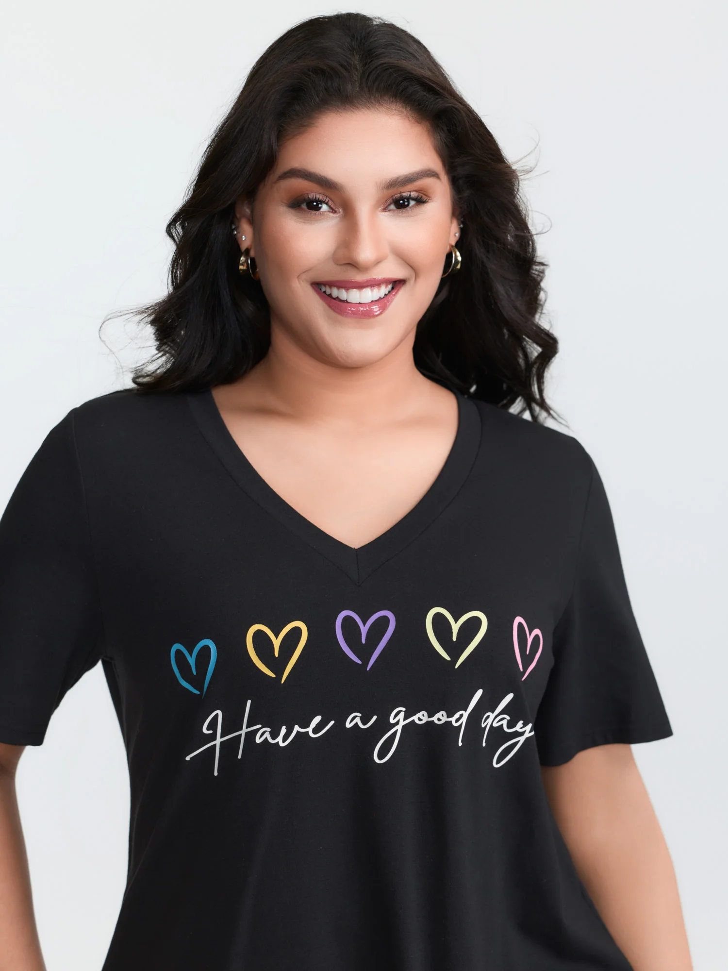 Supersoft Multi-Color Heart Print T-Shirt