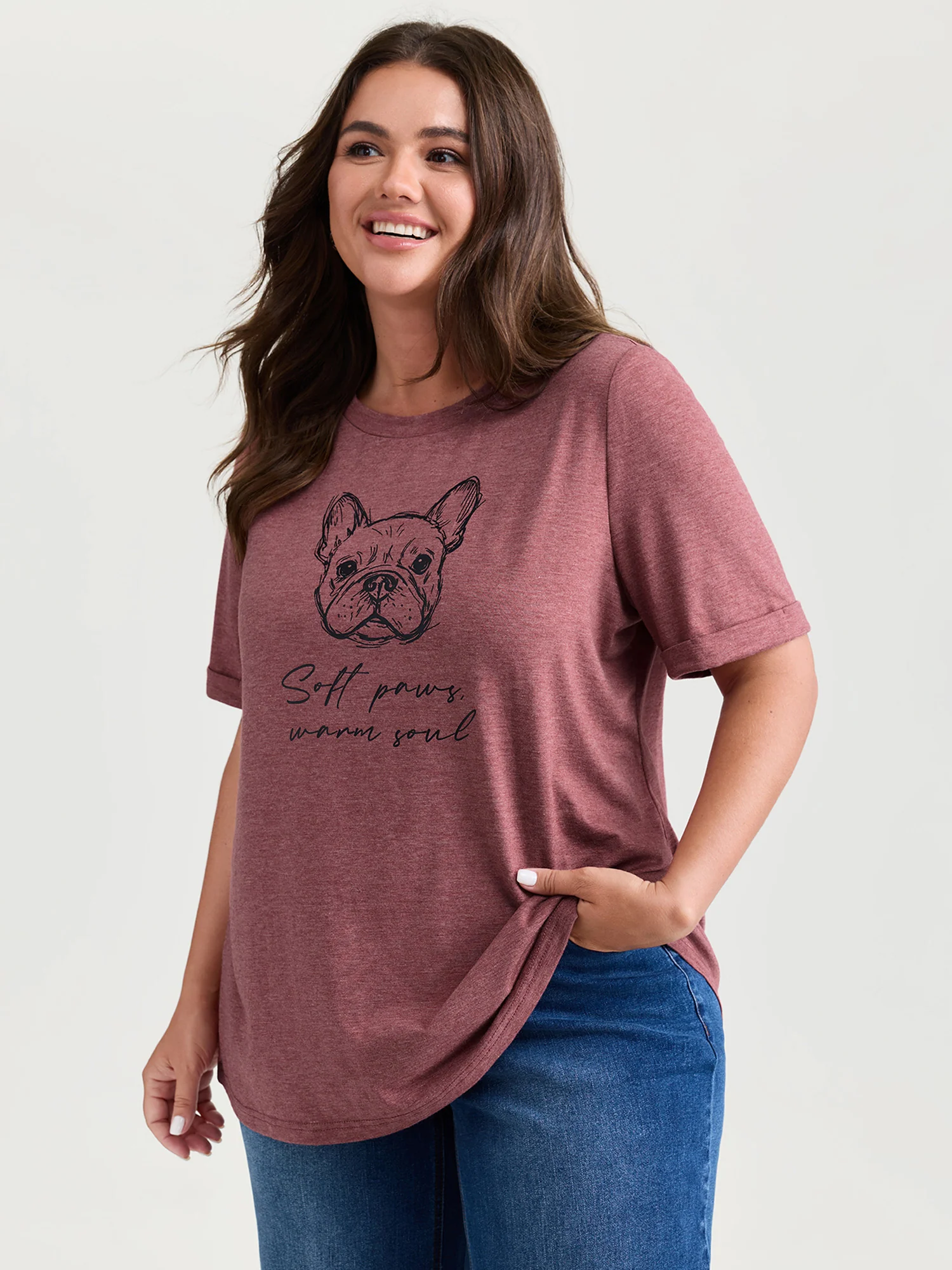 Supersoft Paws Print Stretchy-Fit T-Shirt - Image 2