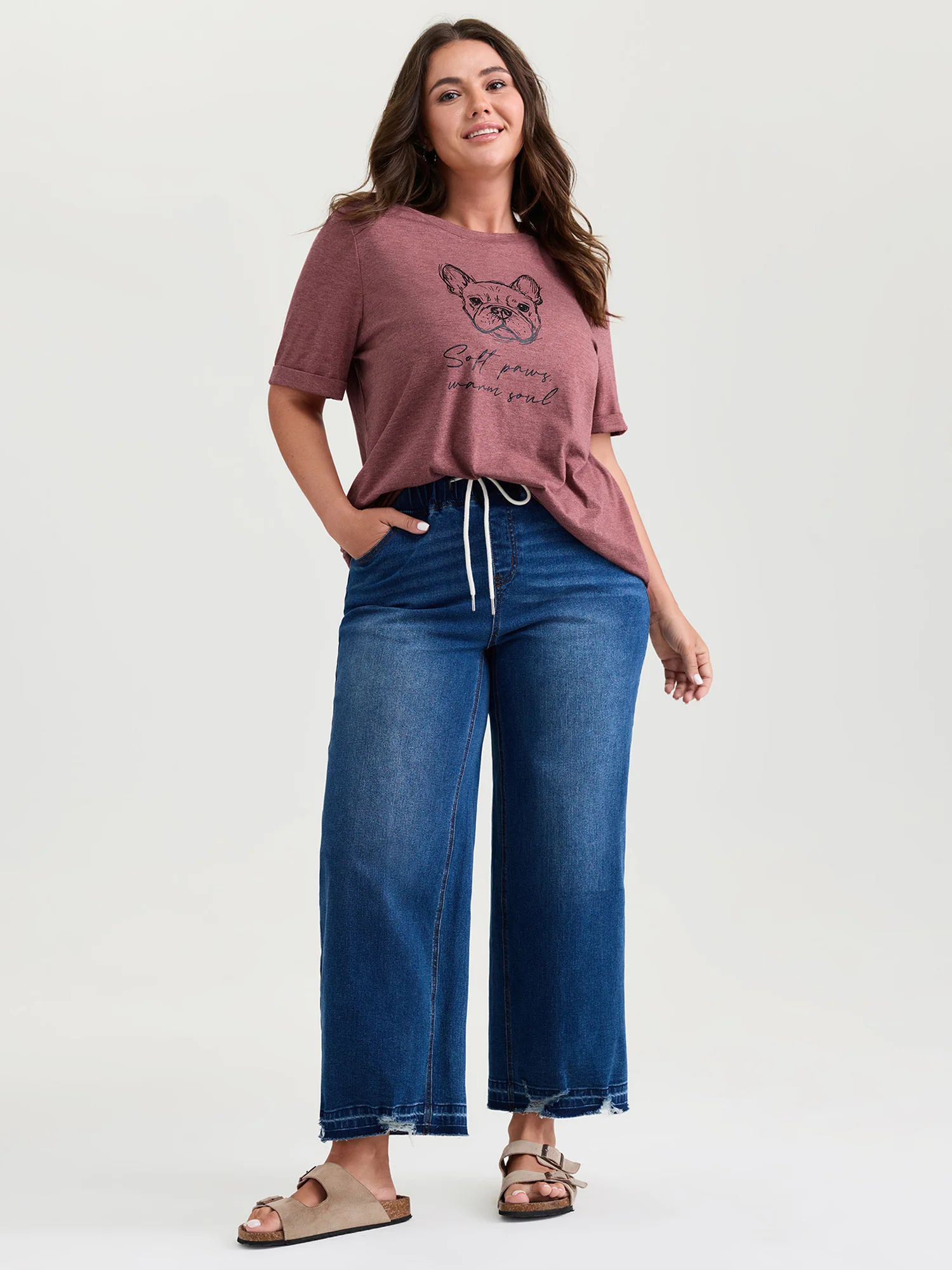 Supersoft Paws Print Stretchy-Fit T-Shirt - Image 3