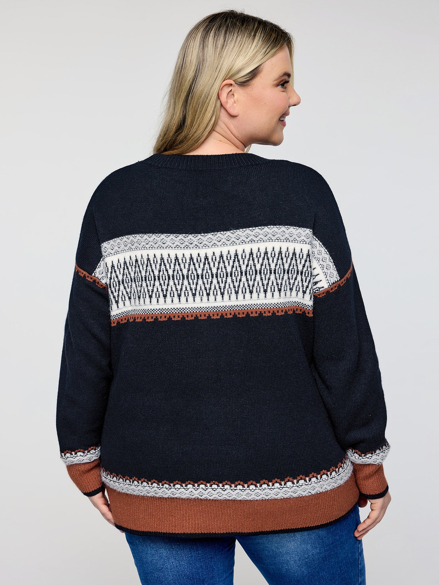 Supersoft Super Stretchy Geometric Stripe Pullover - Image 4
