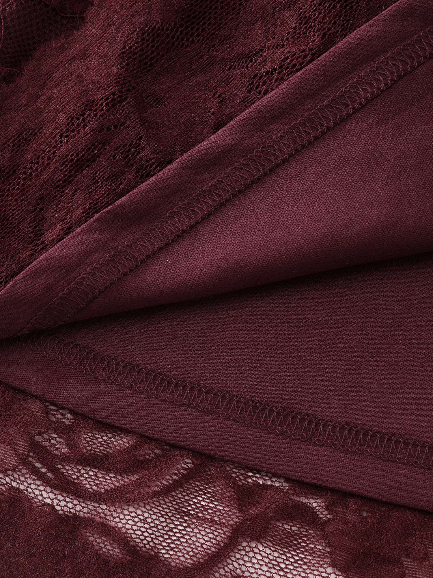 Textured Neck-Tie Cinched-Flared Blouse - Image 7