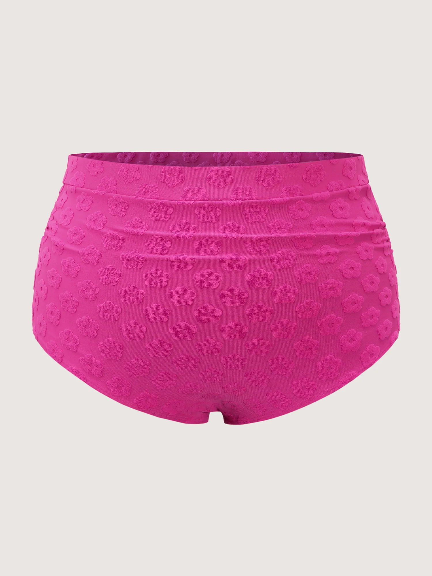 Textured Ruched High-Waisted Bikini Bottoms - Image 6
