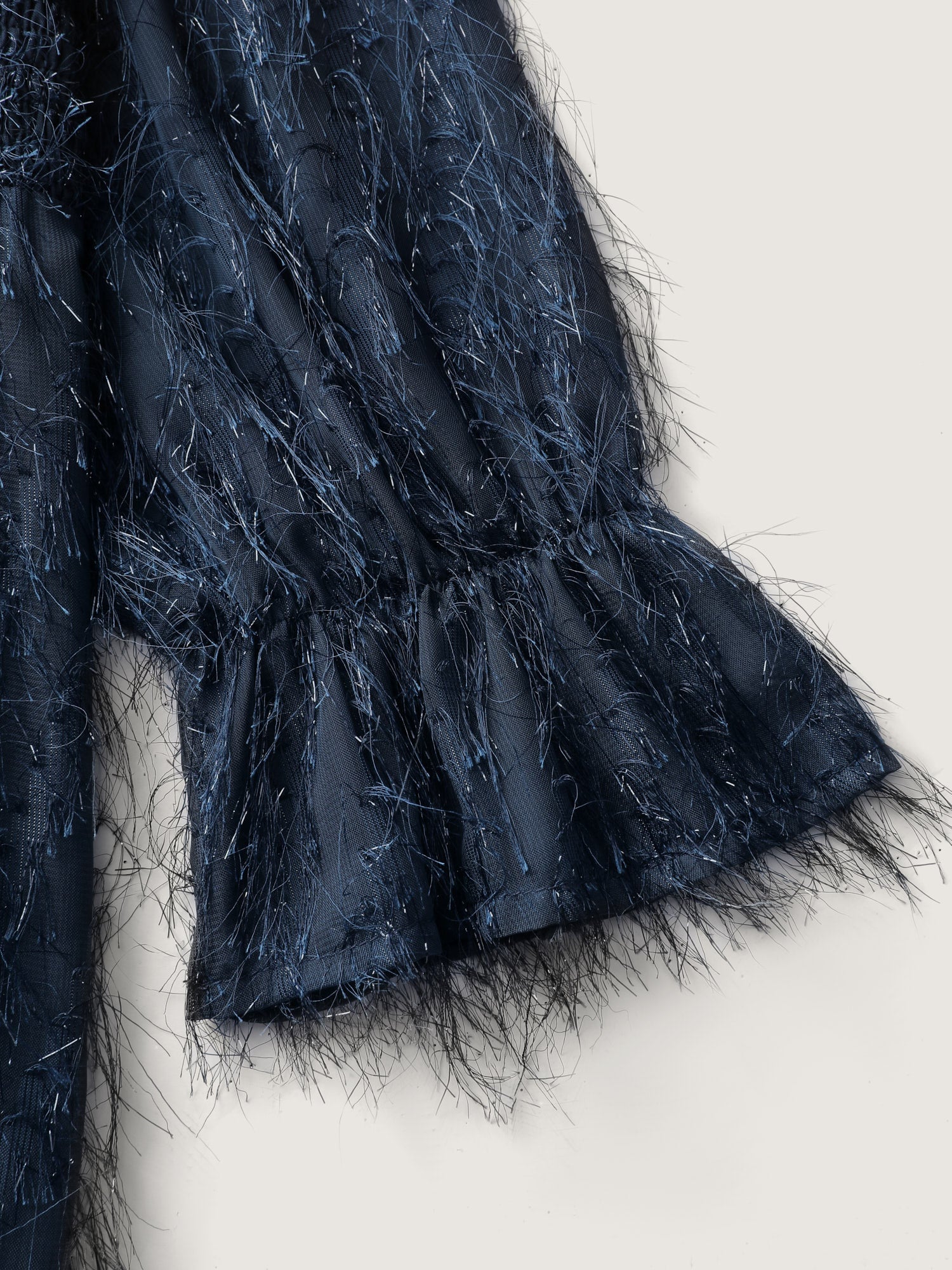 Textured Shirred Waist Sheer Blouse - Image 6